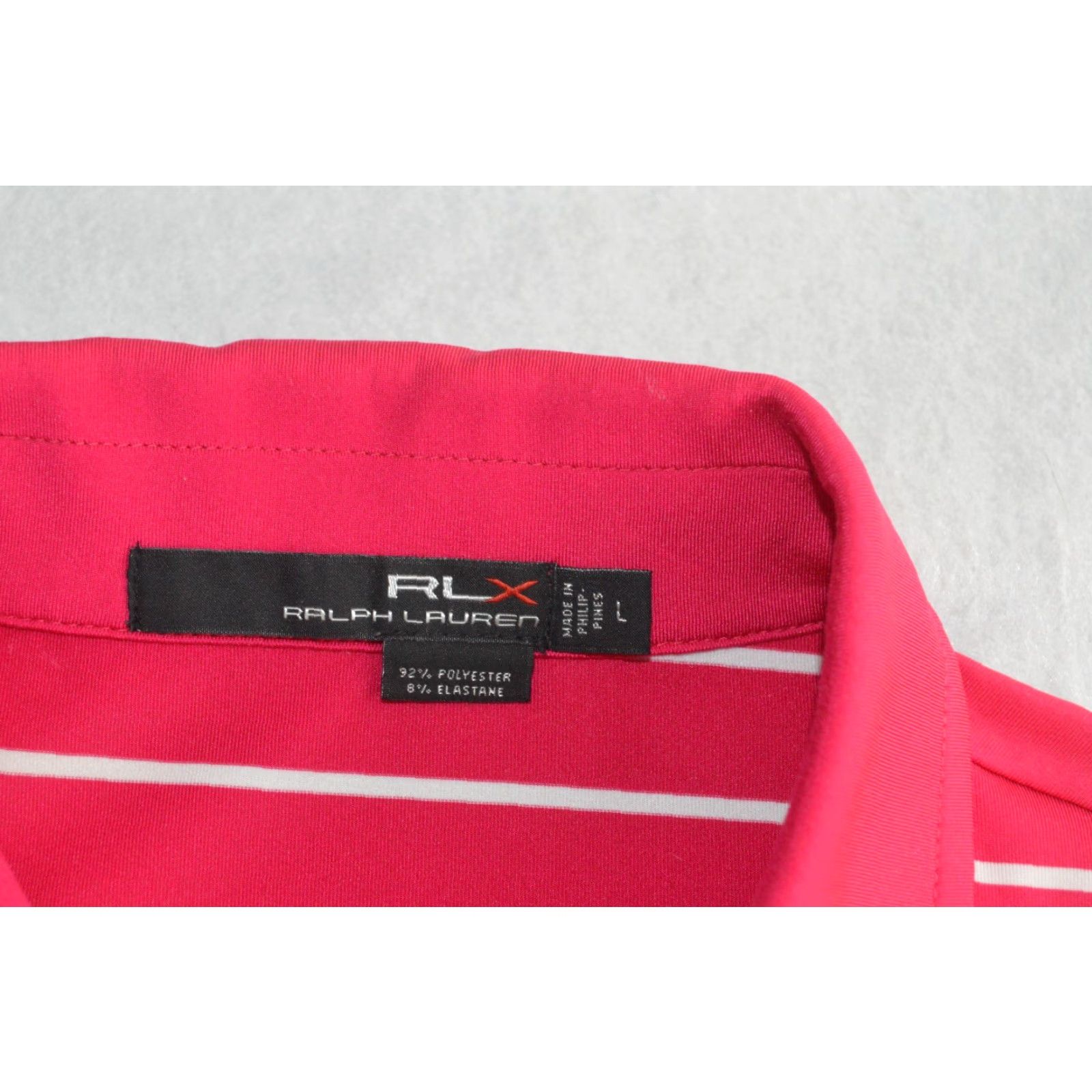 Ralph Lauren RALPH LAUREN RLX Polo Shirt Men’s SS Polo Pink Stripe Poly Blend Size US L / EU 52-54 / 3 - 4 Thumbnail