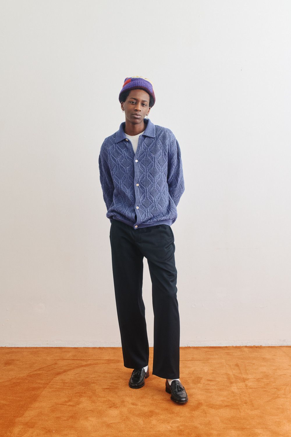 A Kind Of Guise 💚 AW23 A Kind Of Guise Per Knit Polo Jacket Blue Melange Size US L / EU 52-54 / 3 - 2 Thumbnail