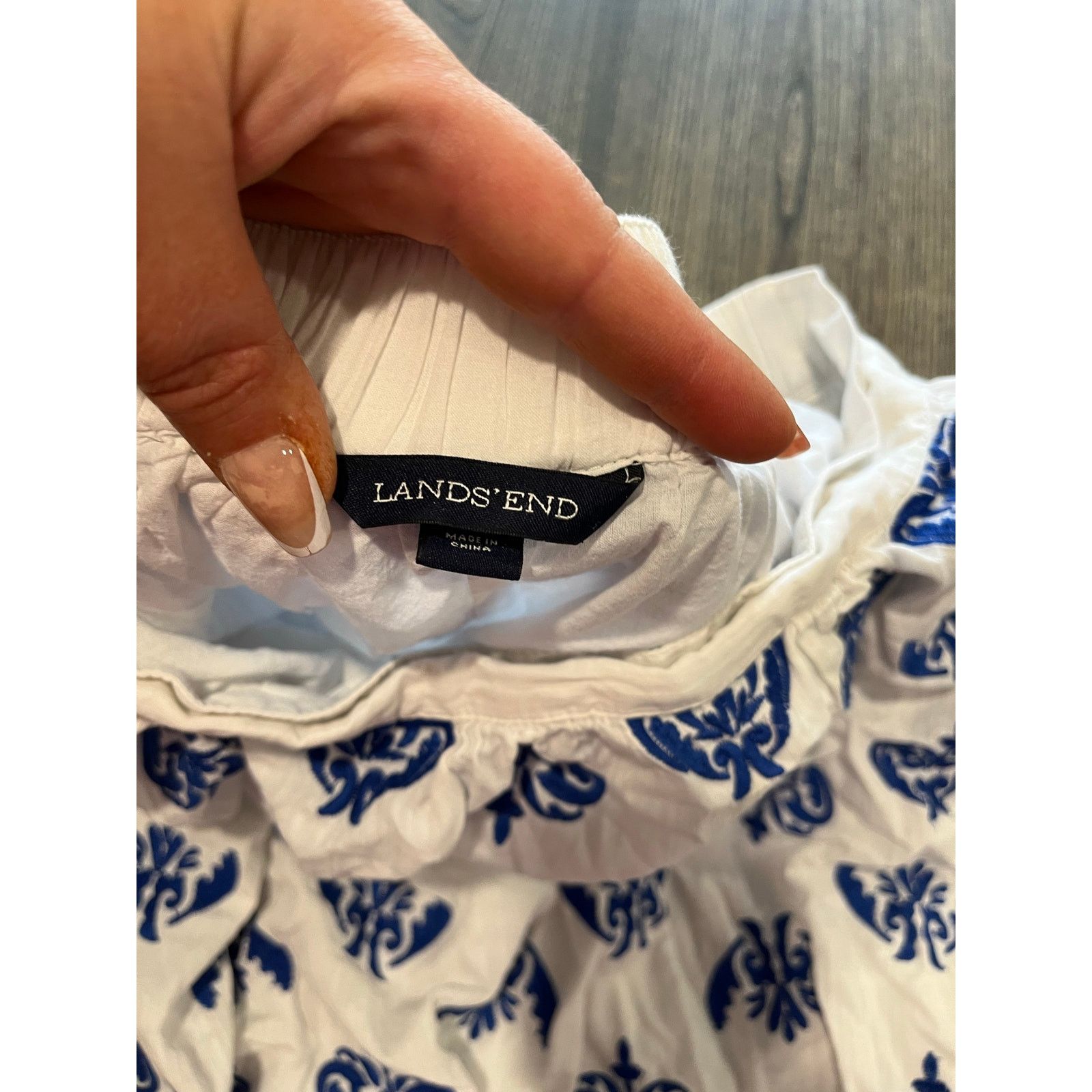 Lands' End Land's End Flare Skirt Embroidered Elastic Waist White 14P Size 36" / US 14 / IT 50 - 5 Thumbnail