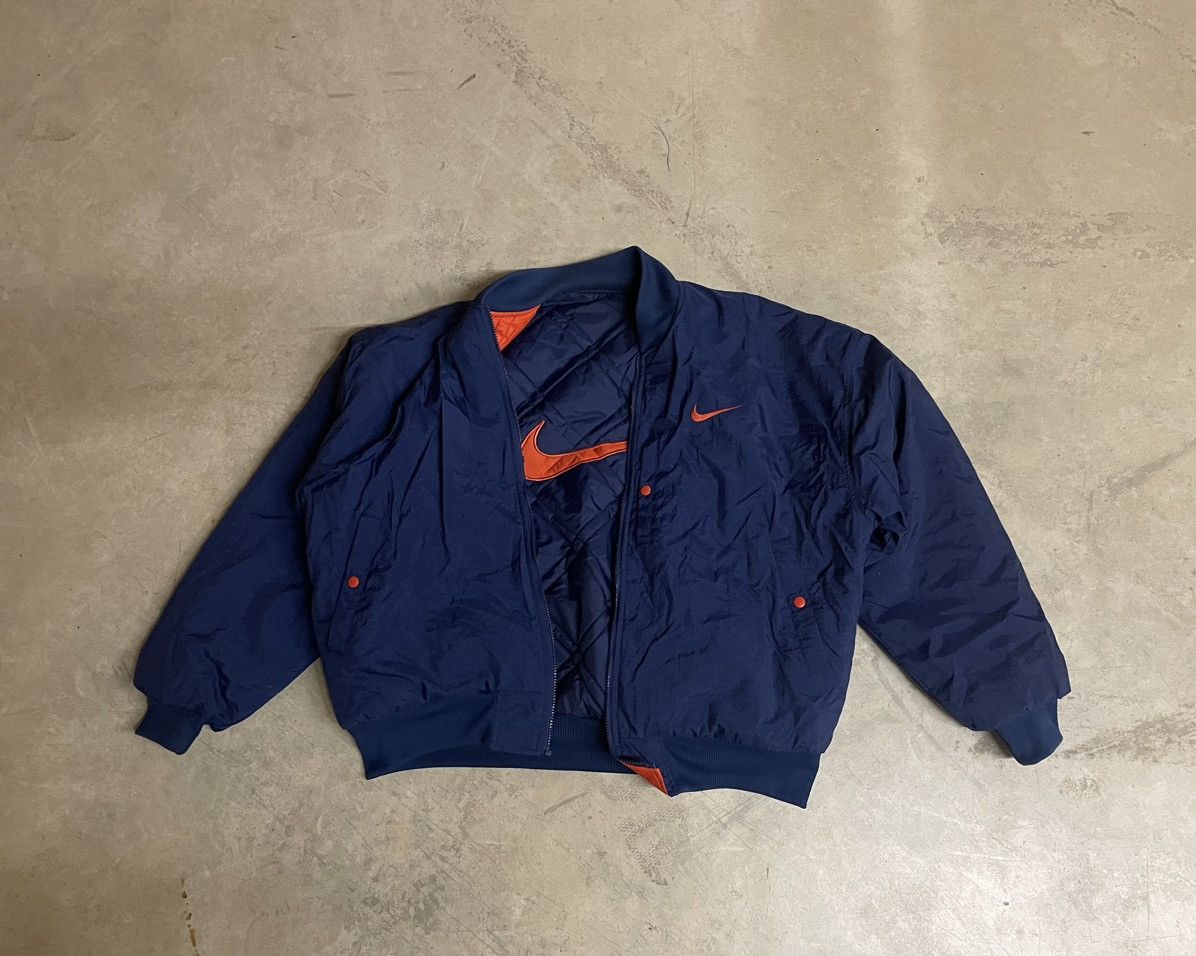 Nike Vintage 90’s NIKE REVERSIBLE Bomber Jacket Size US L / EU 52-54 / 3 - 1 Thumbnail