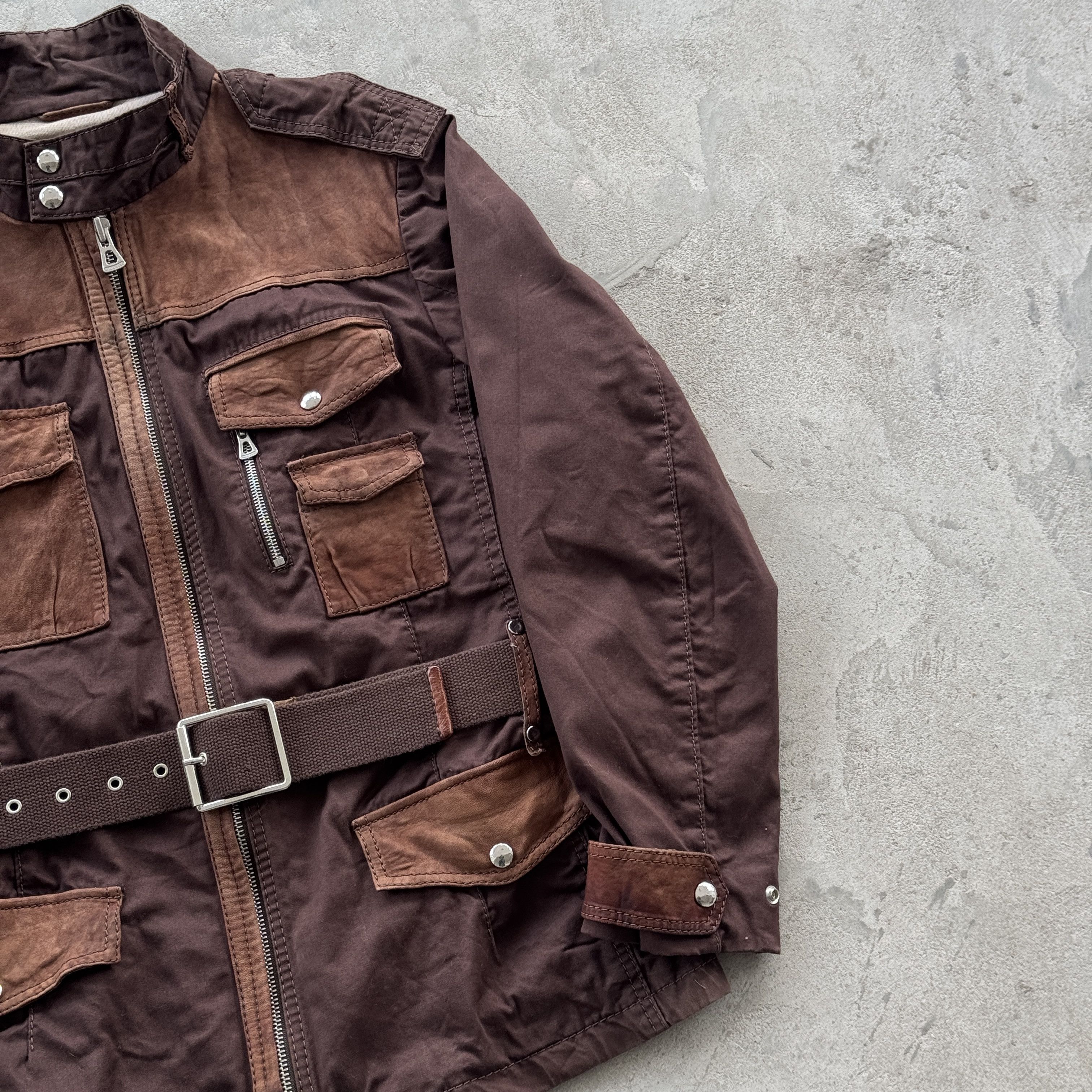 Hugo Boss HUGO BOSS Brown Mixed Suede Field Jacket Belted Pocket Size US M / EU 48-50 / 2 - 4 Thumbnail