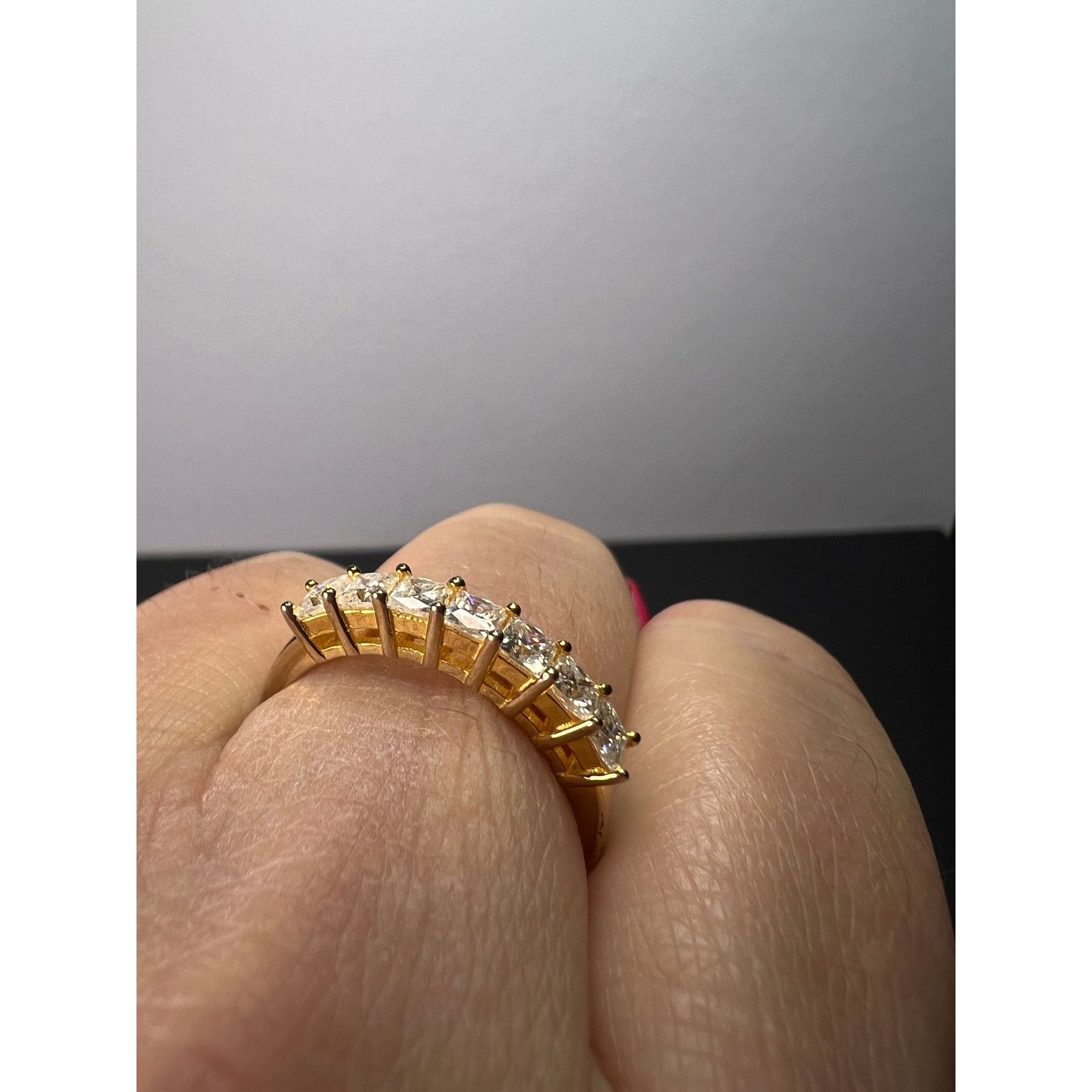 Other Moissanite 7 stone ring yg over sterling silver ring size 9 Size ONE SIZE - 7 Thumbnail