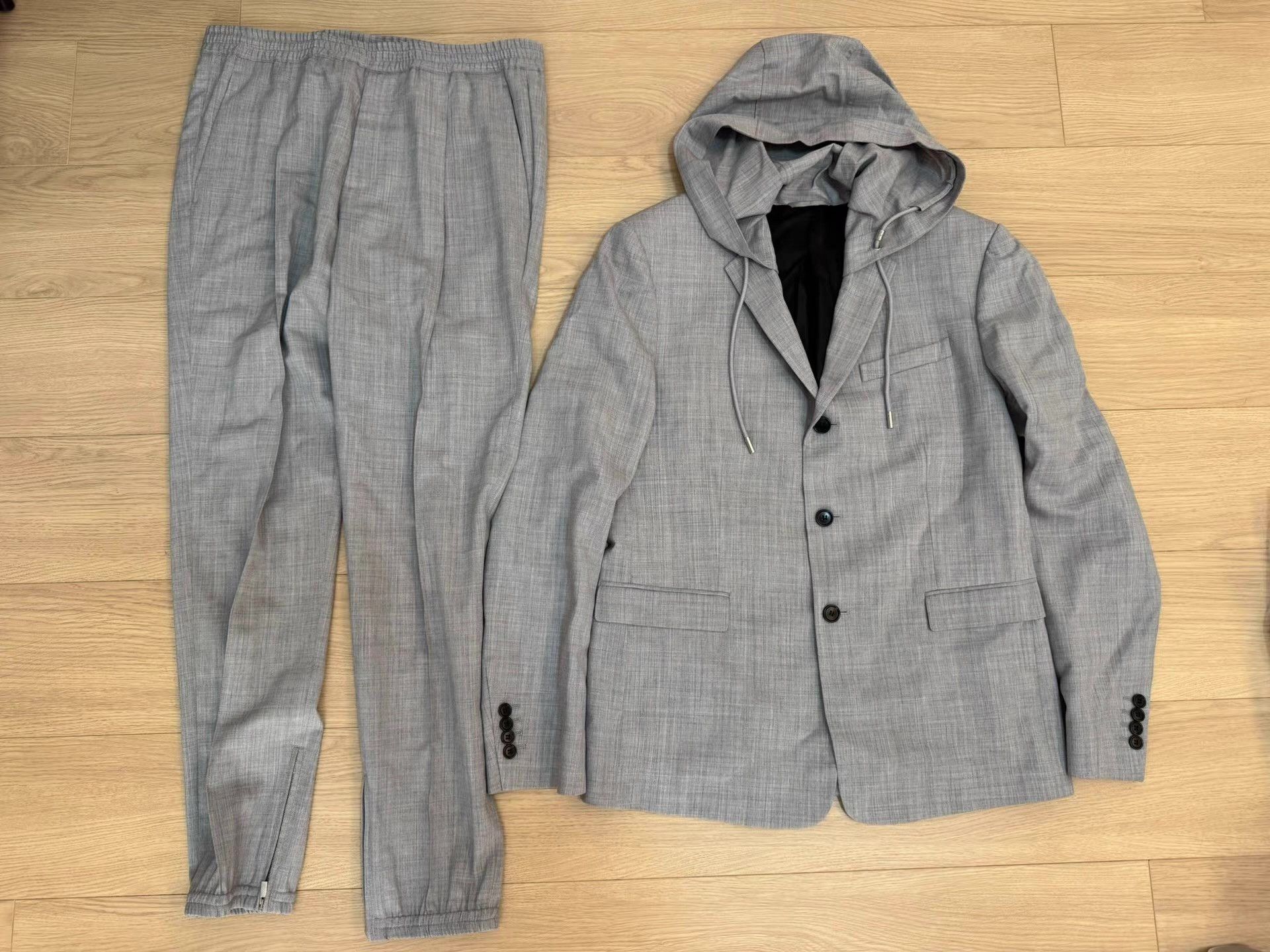 Dior Dior Homme Grey Wool Hooded Casual Blazer Q14 Size 50R - 1 Thumbnail