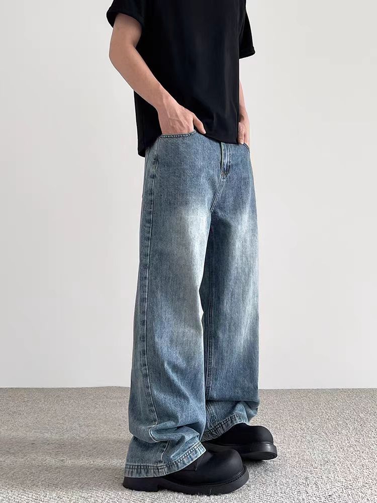 Japanese Brand × Jean Vintage washed baggy straight leg wide leg jeans Size US 34 / EU 50 - 2 Thumbnail