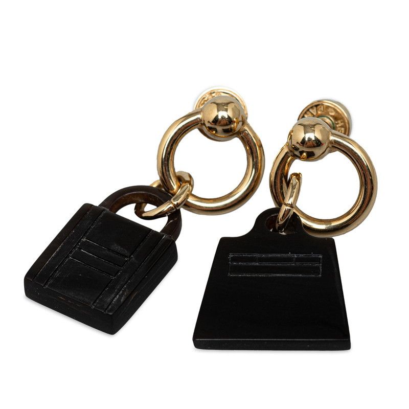 image of Hermes Kelly & Cadena Earrings Amulet in Gold, Women's
