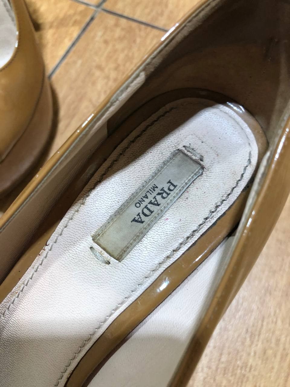 Prada Prada Patent Leather Peep Toe Platform Size US 9 / IT 39 - 2 Thumbnail