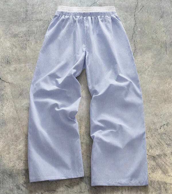Japanese Brand Blue & White Striped Casual Pants Men Size US 34 / EU 50 - 2 Thumbnail