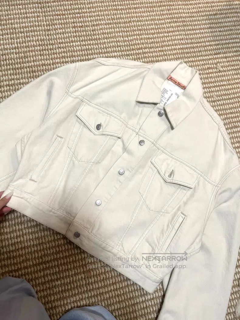 Acne Studios Acne Studios Beige Short Denim Jacket Size XXS / US 00 / IT 34 - 1 Thumbnail