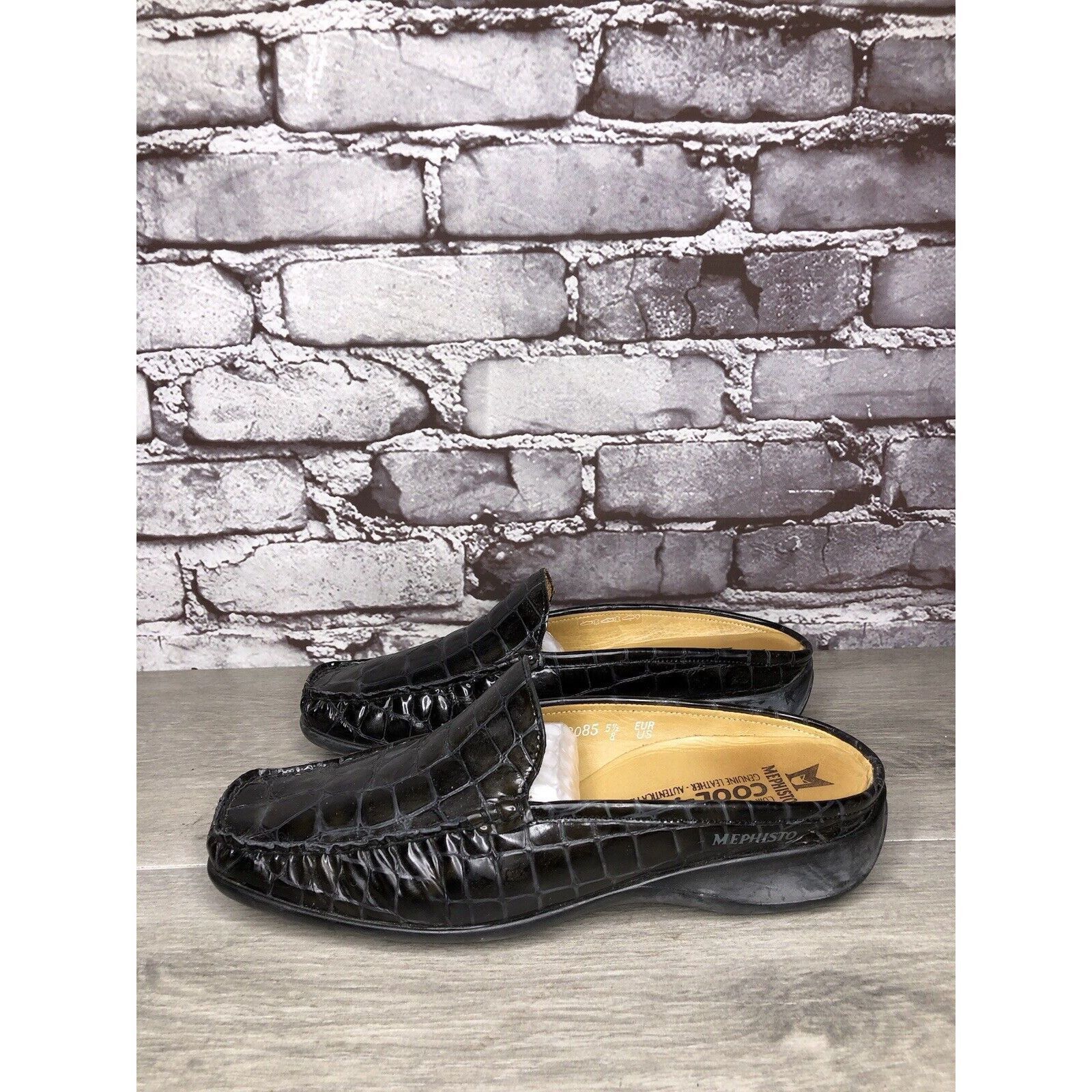 Mephisto Mephisto Black Patent Leather Crocometal Croc Print Mules Sh Size US 8 / IT 38 - 5 Thumbnail