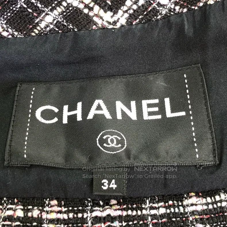 Chanel Chanel Black and pink plaid tweed braided strap coat Size XXS / US 00 / IT 34 - 5 Thumbnail