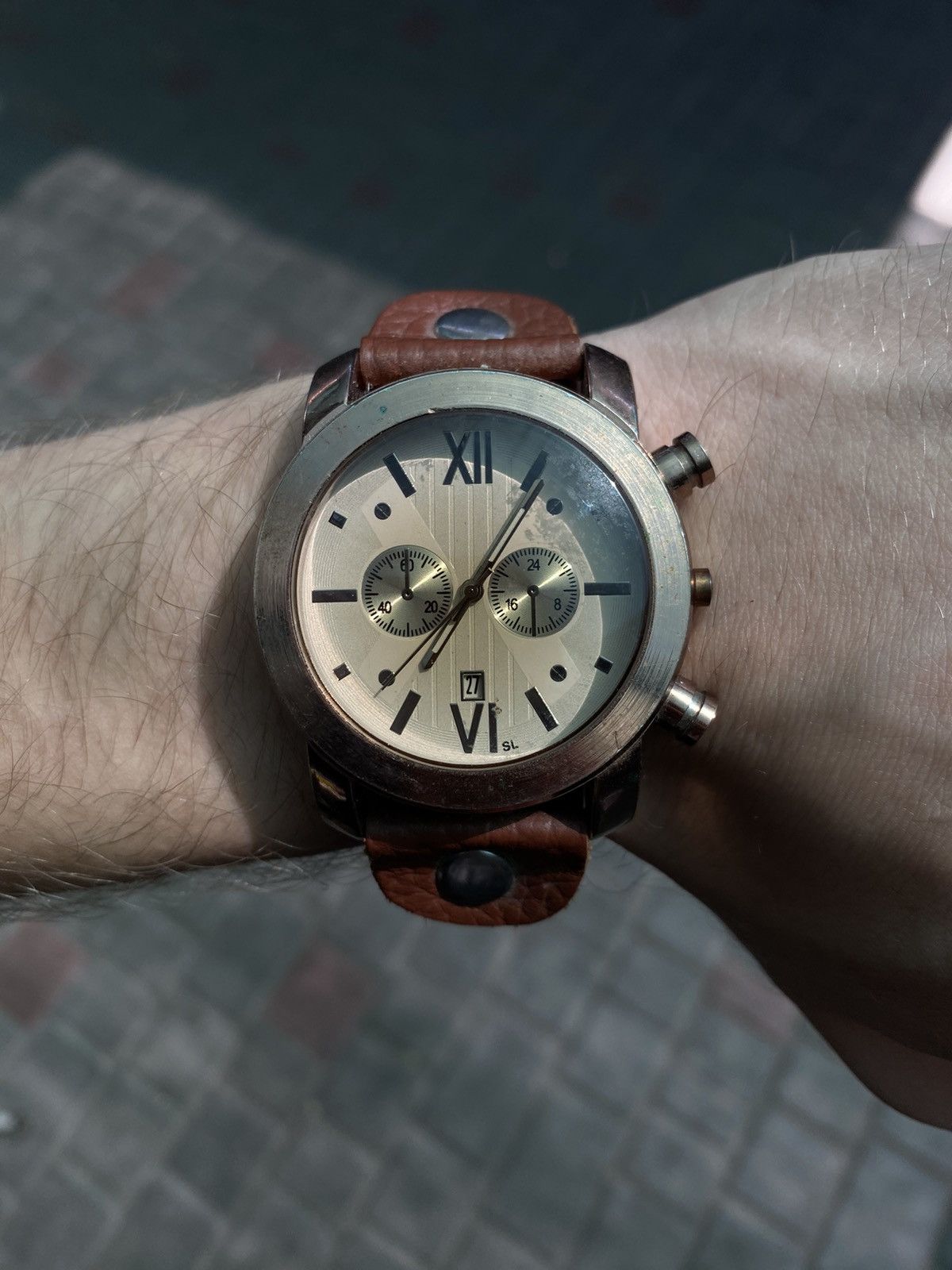 Jewelry Men's retro Watch. Brown Leather Size ONE SIZE - 2 Thumbnail