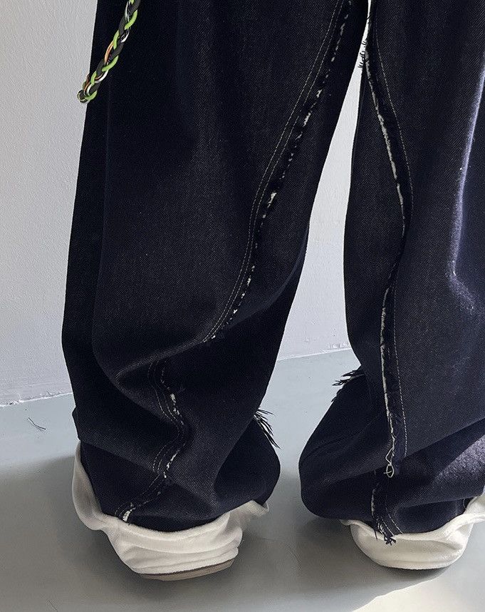 Japanese Brand × Vintage Outdoor cleanfit folded hem distressed pleated baggy jeans Size US 32 / EU 48 - 9 Thumbnail