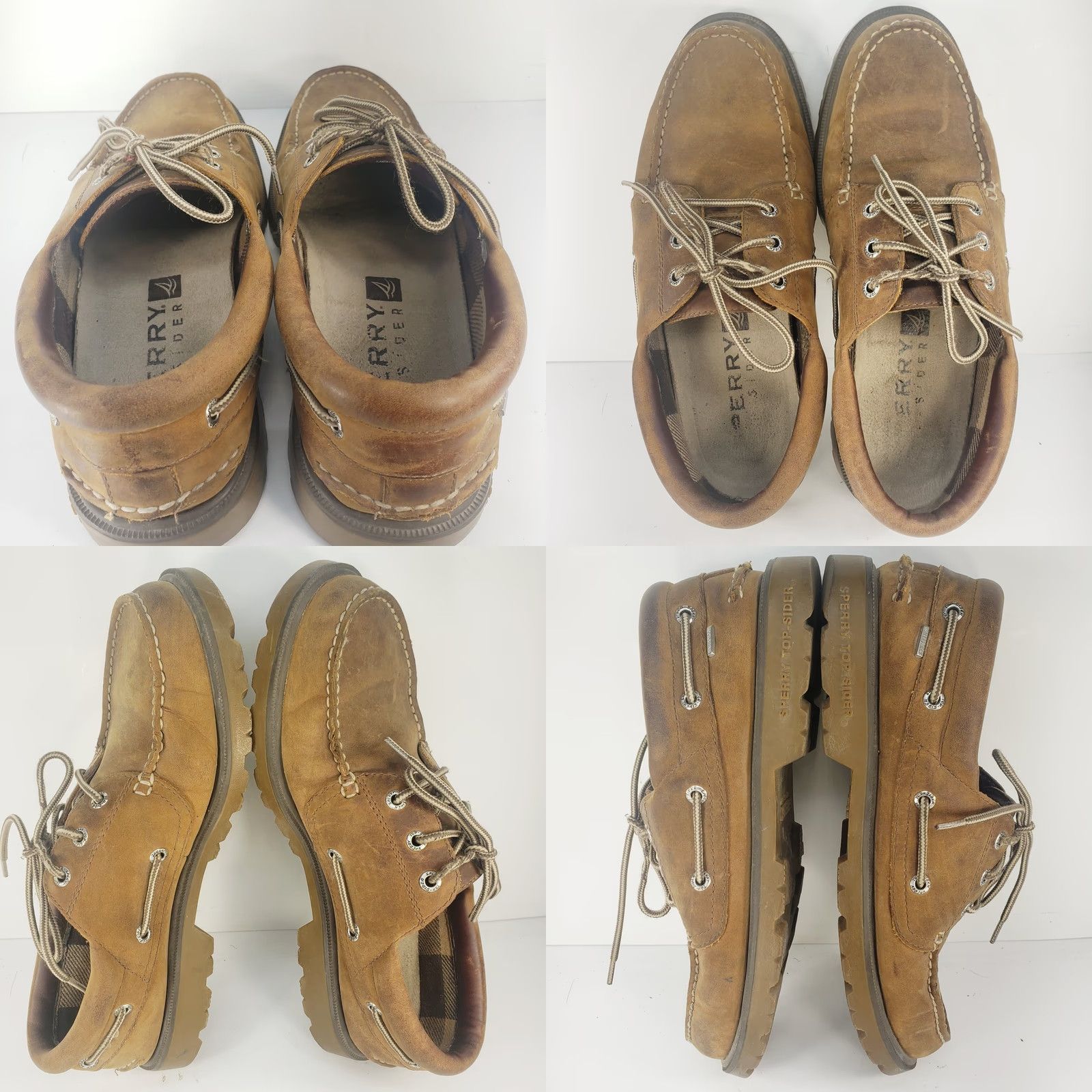 Sperry Sperry Top Sider Men's 9.5M Lugged Lace Shoe STS10086 Brown Leather Waterproof Boat Shoe Casual Size US M / EU 48-50 / 2 - 8 Thumbnail