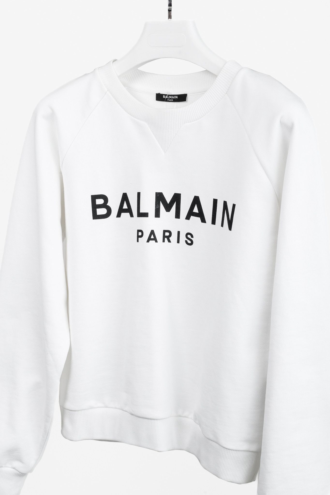 Balmain Balmain White Oversized Printed Logo Long Sleeve Sweatshirt Size S / US 4 / IT 40 - 3 Thumbnail