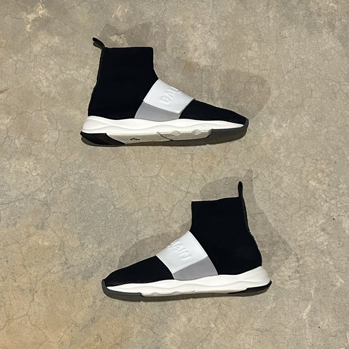 Balmain Balmain Cameron Knit High Top Sneakers US 8 Black/White Size US 8 / EU 41 - 3 Thumbnail