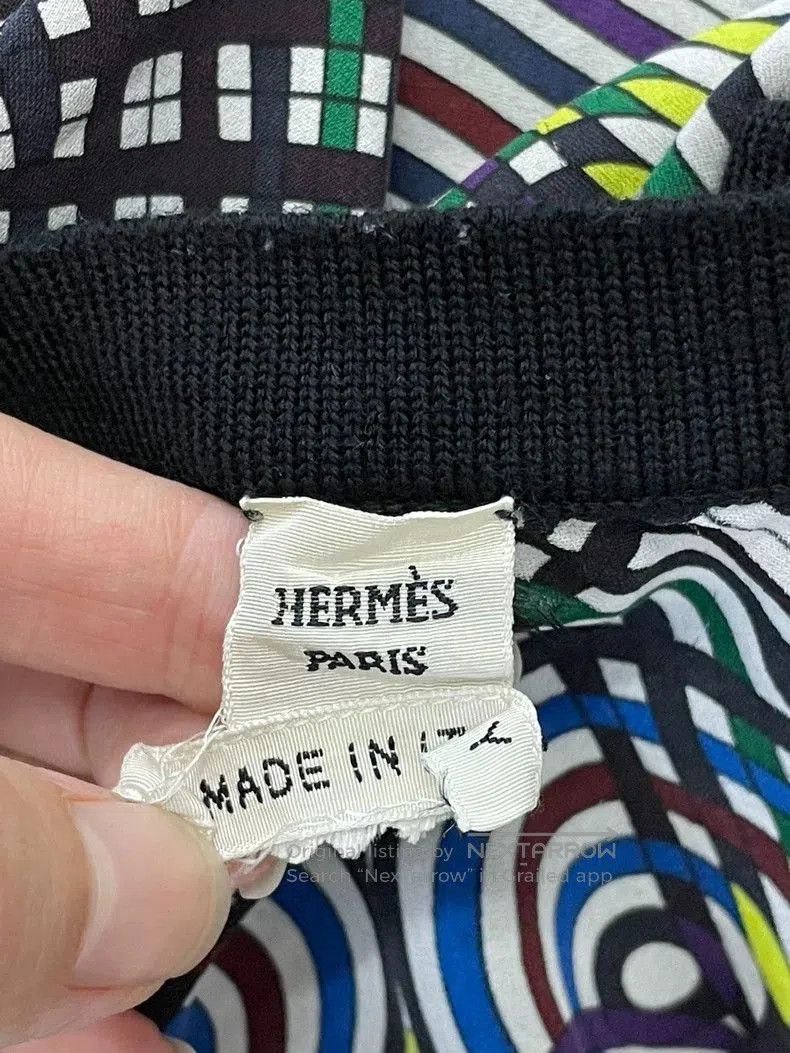 Hermes Hermes White Silk Printed Top. Size US M / EU 48-50 / 2 - 4 Thumbnail