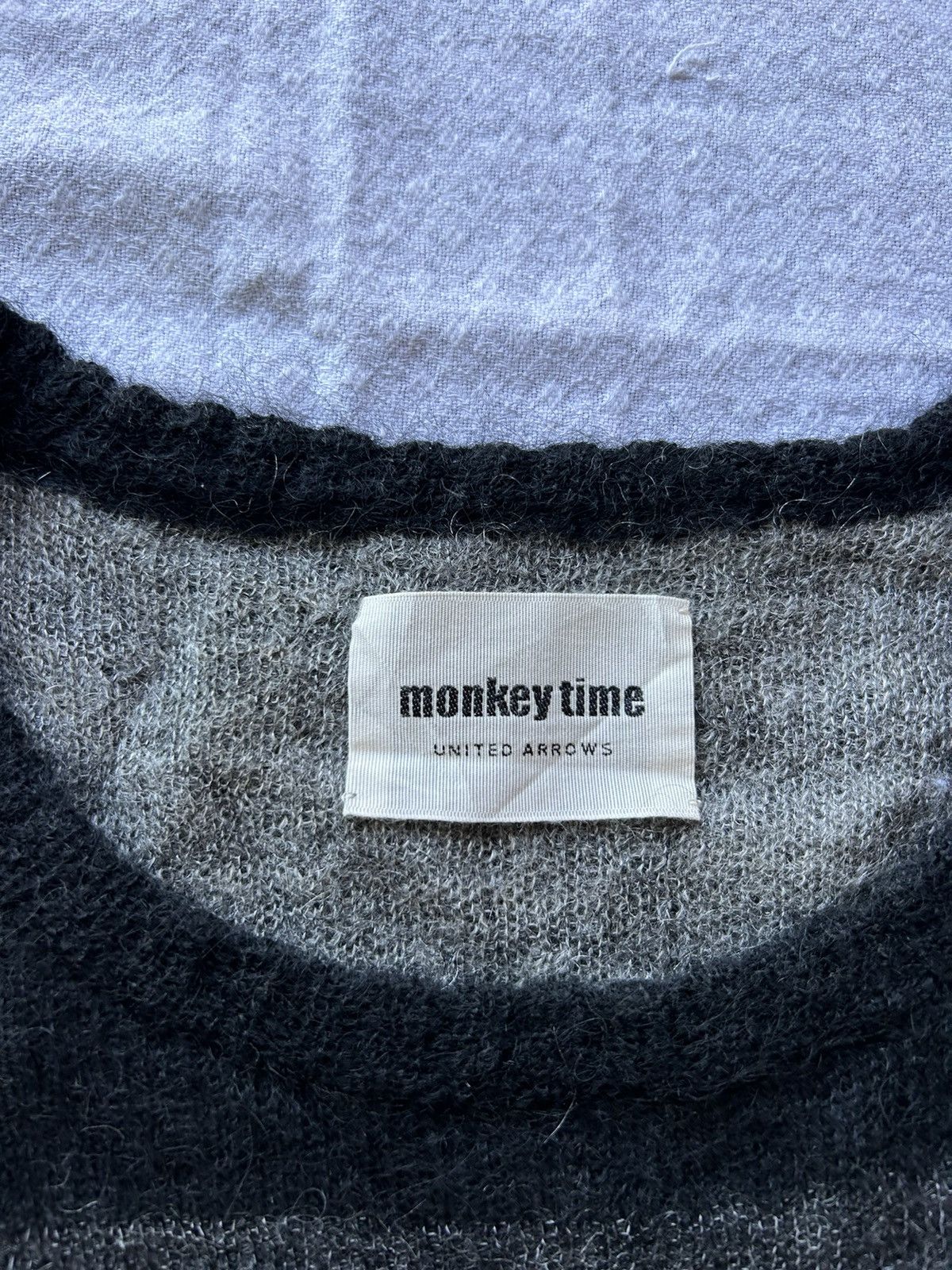 United Arrows × monkey time Monkey Time United Arrows Knitted Stripe Long Sleeve Size US L / EU 52-54 / 3 - 4 Thumbnail