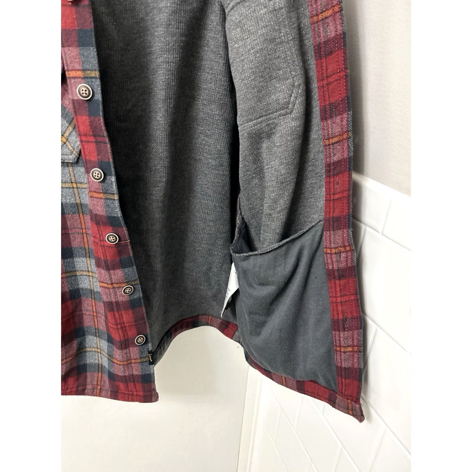 Lee Lee Shirt Mens S Red Plaid Flannel Lined Shacket Button Down Pockets Vintage: No Size US S / EU 44-46 / 1 - 7 Thumbnail