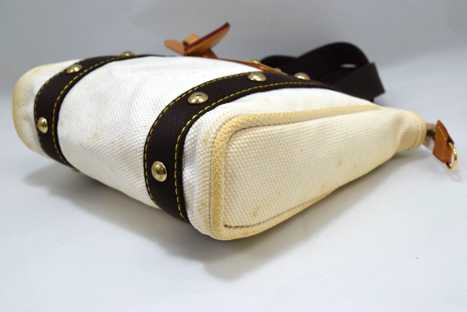 Louis Vuitton Louis Vuitton Antigua Cabas PM Hand Bag White Canvas M40039 Size ONE SIZE - 9 Thumbnail