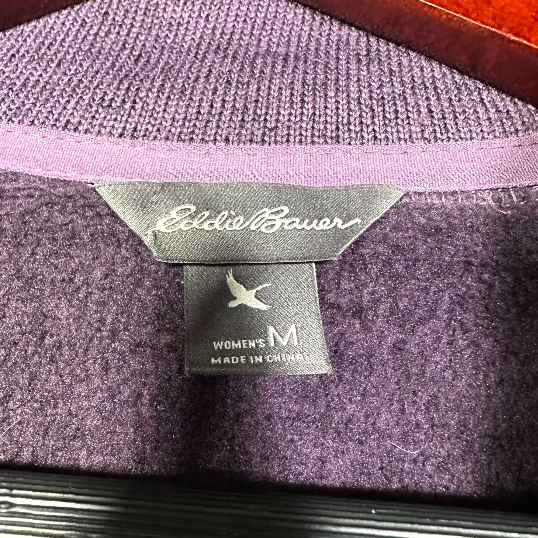 Eddie Bauer Eddie Bauer Womens Top Medium Purple Knit 1/4 Zip Pullover Sleeve Pocket Logo Regular Fit Classic Modern Casual Shirt Womens Size M / US 6-8 / IT 42-44 - 6 Thumbnail