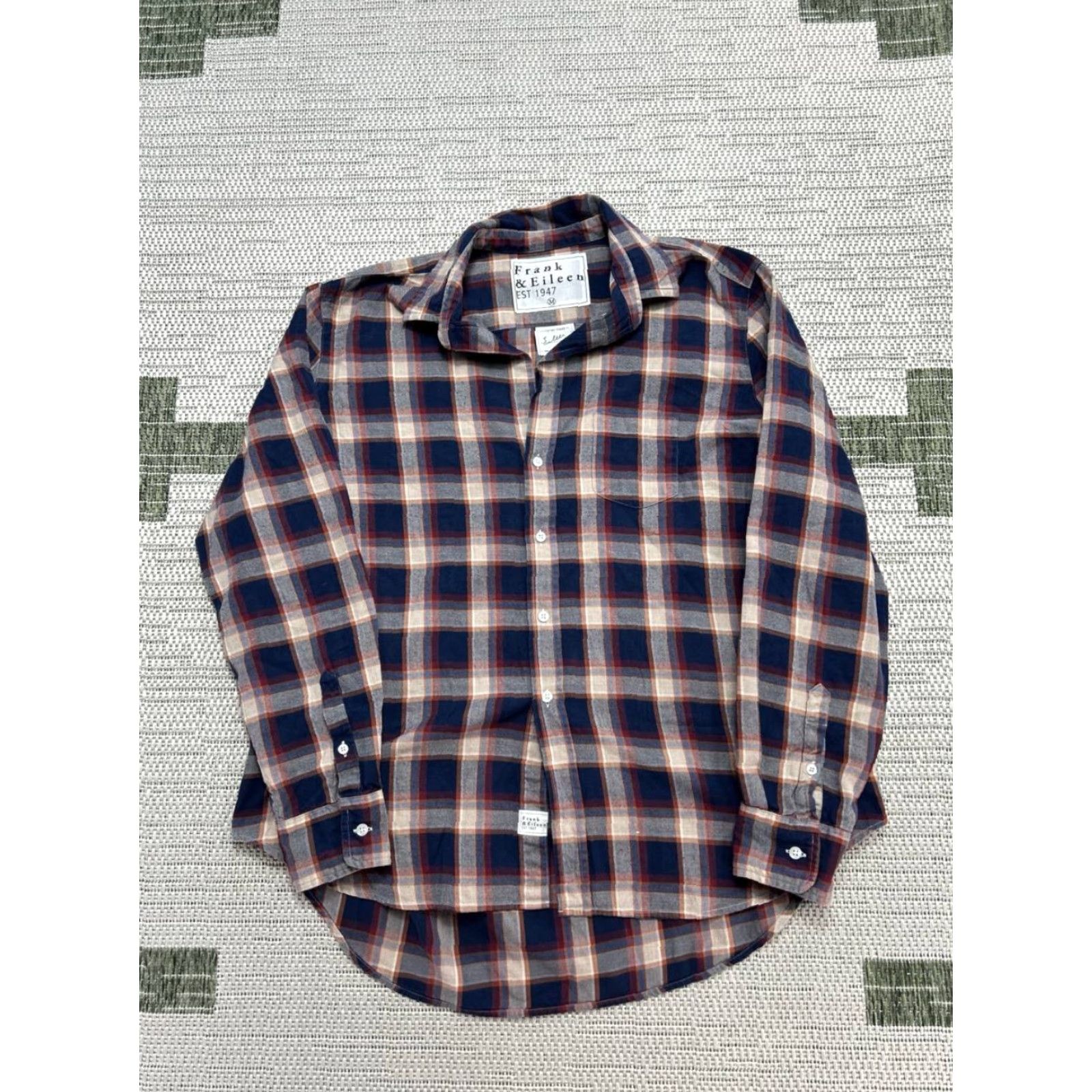 Frank & Eileen Frank & Eileen Shirt Womens Medium Multicolor Cotton Knit Blouse Blouse Long Sleeve Button Collared Casual Spring Summer Fall Mens Womens Girls Boys Size M / US 6-8 / IT 42-44 - 2 Thumbnail