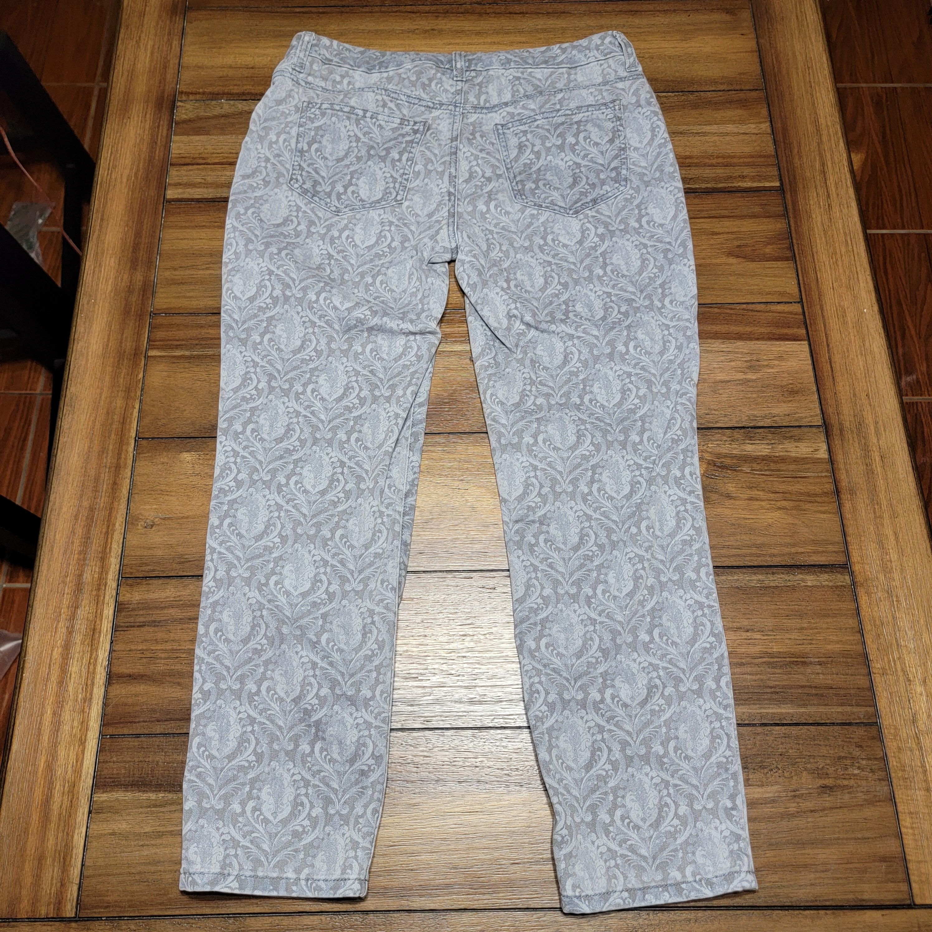 Chicos Chico's Perfect Stretch Slim Leg Damask Print Pants - 00 Size 30" / US 8 / IT 44 - 3 Thumbnail