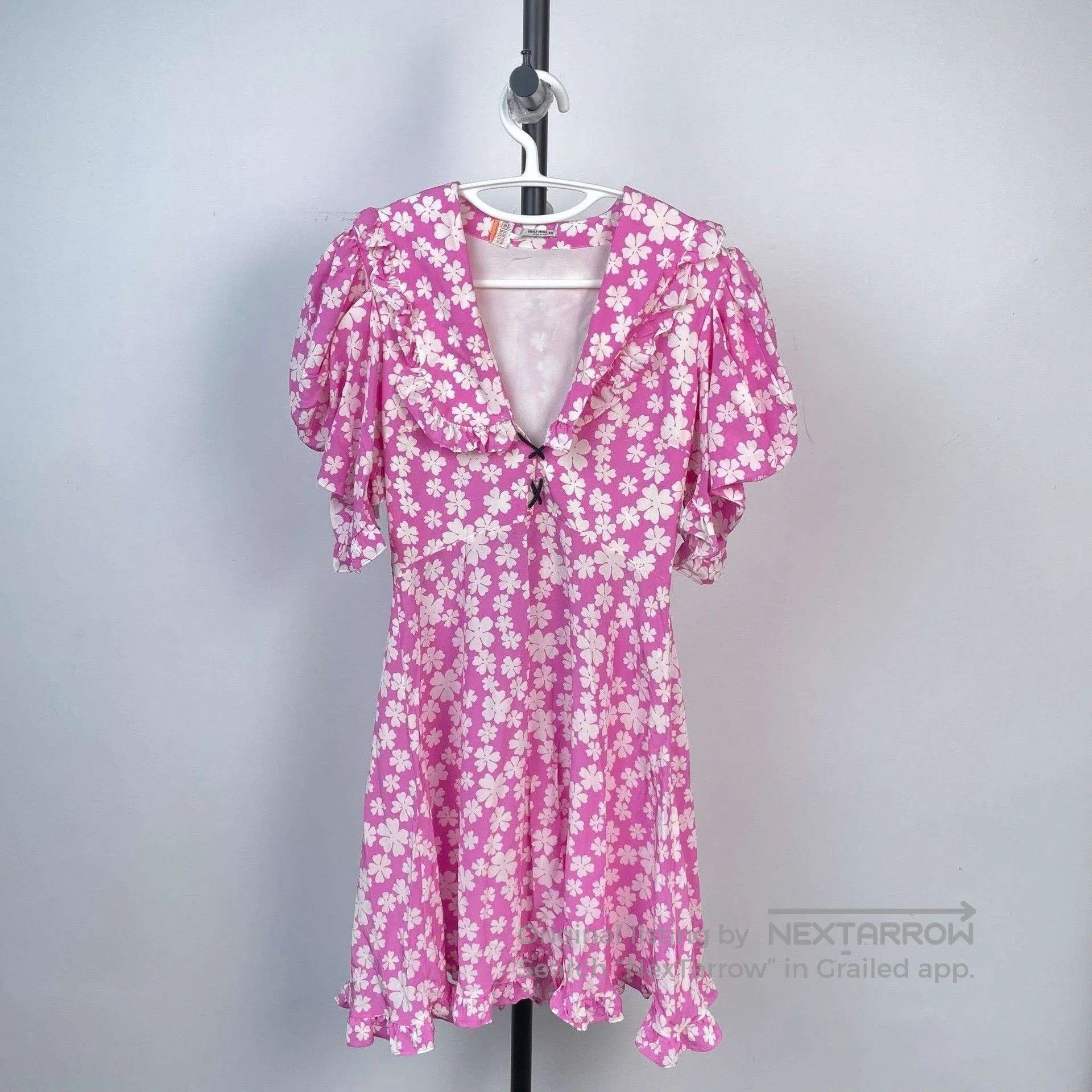 Miu Miu MiuMiu Pink Floral Print Dress. Size S / US 4 / IT 40 - 1 Thumbnail