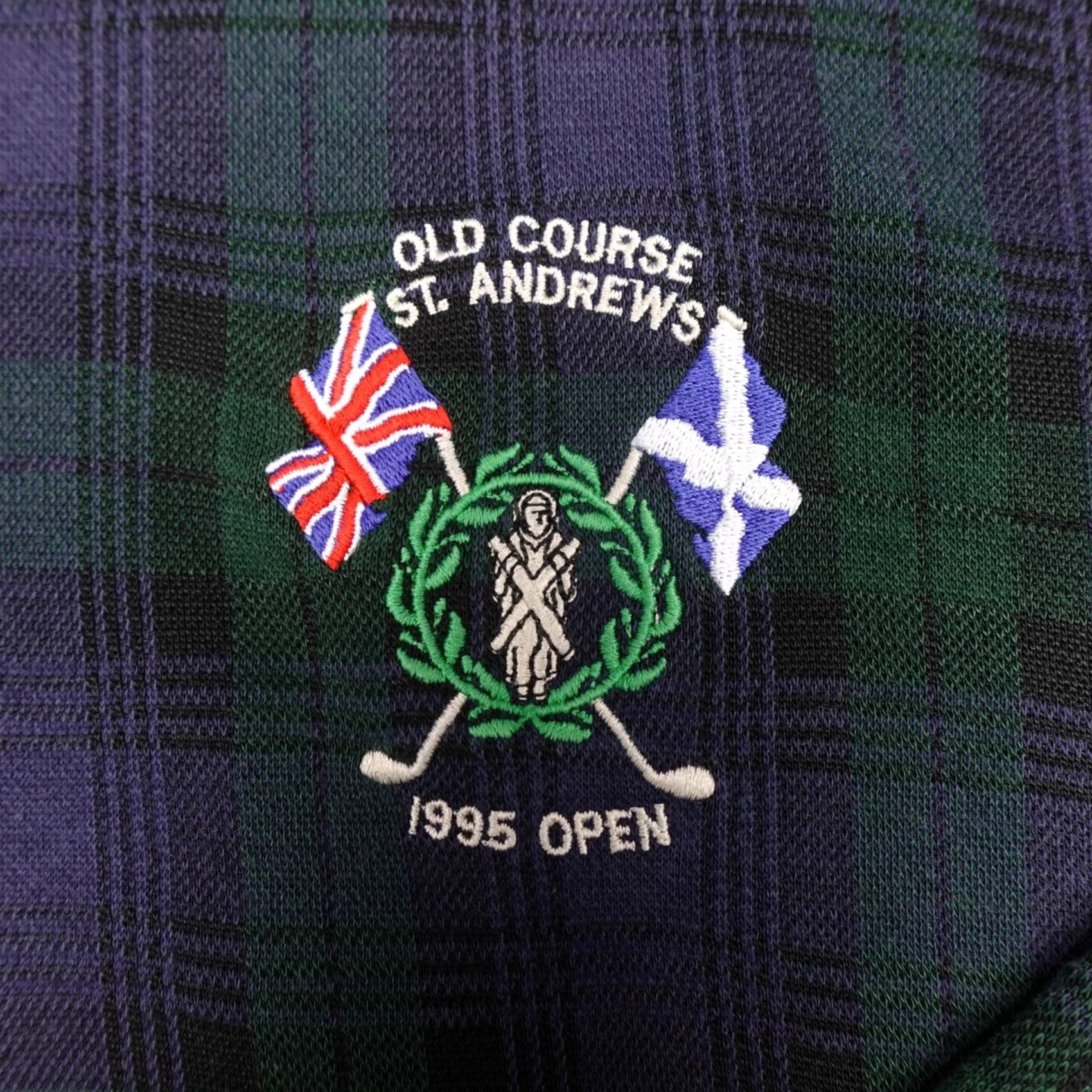 Vintage VINTAGE Tom Morris Sweater Mens XL Green Blue Plaid Scotland 1995 Open Golf Size US XL / EU 56 / 4 - 4 Thumbnail
