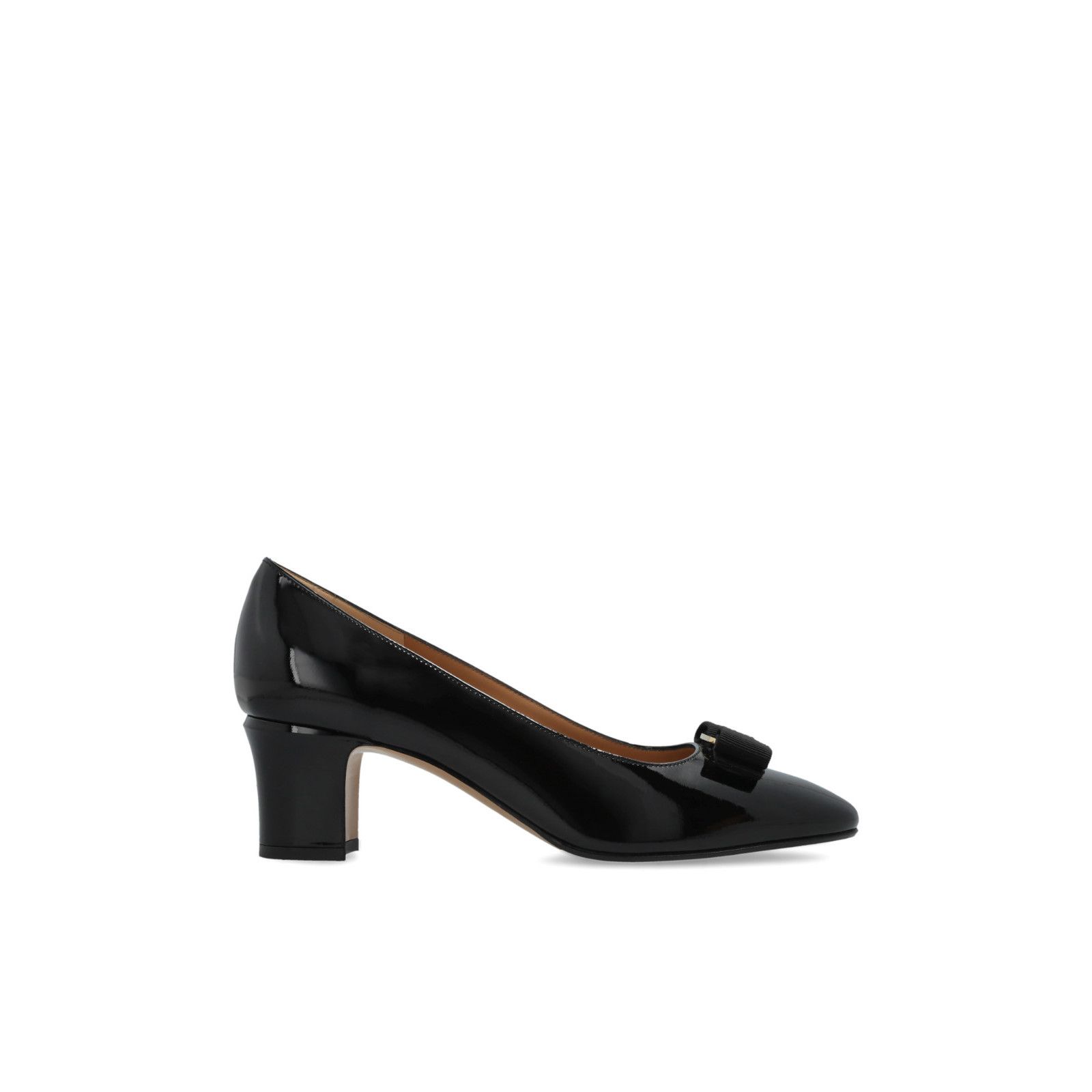 FERRAGAMO Vara Black Leather 60mm Heel Shoes New & Authentic