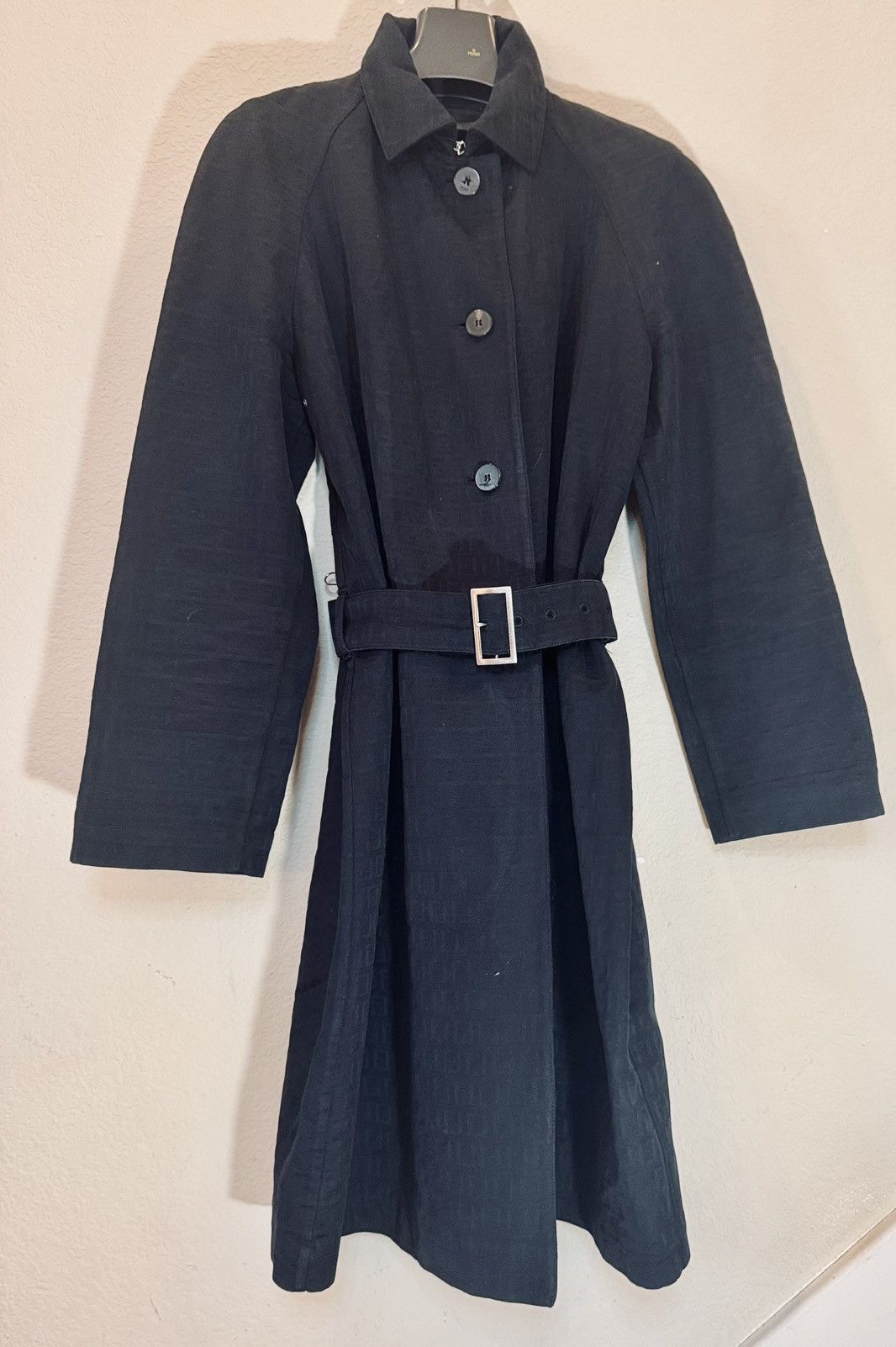 Fendi FENDI Trench Coat Zucca Black Belted FF Women's size 48 Size XL / US 12-14 / IT 48-50 - 10 Thumbnail