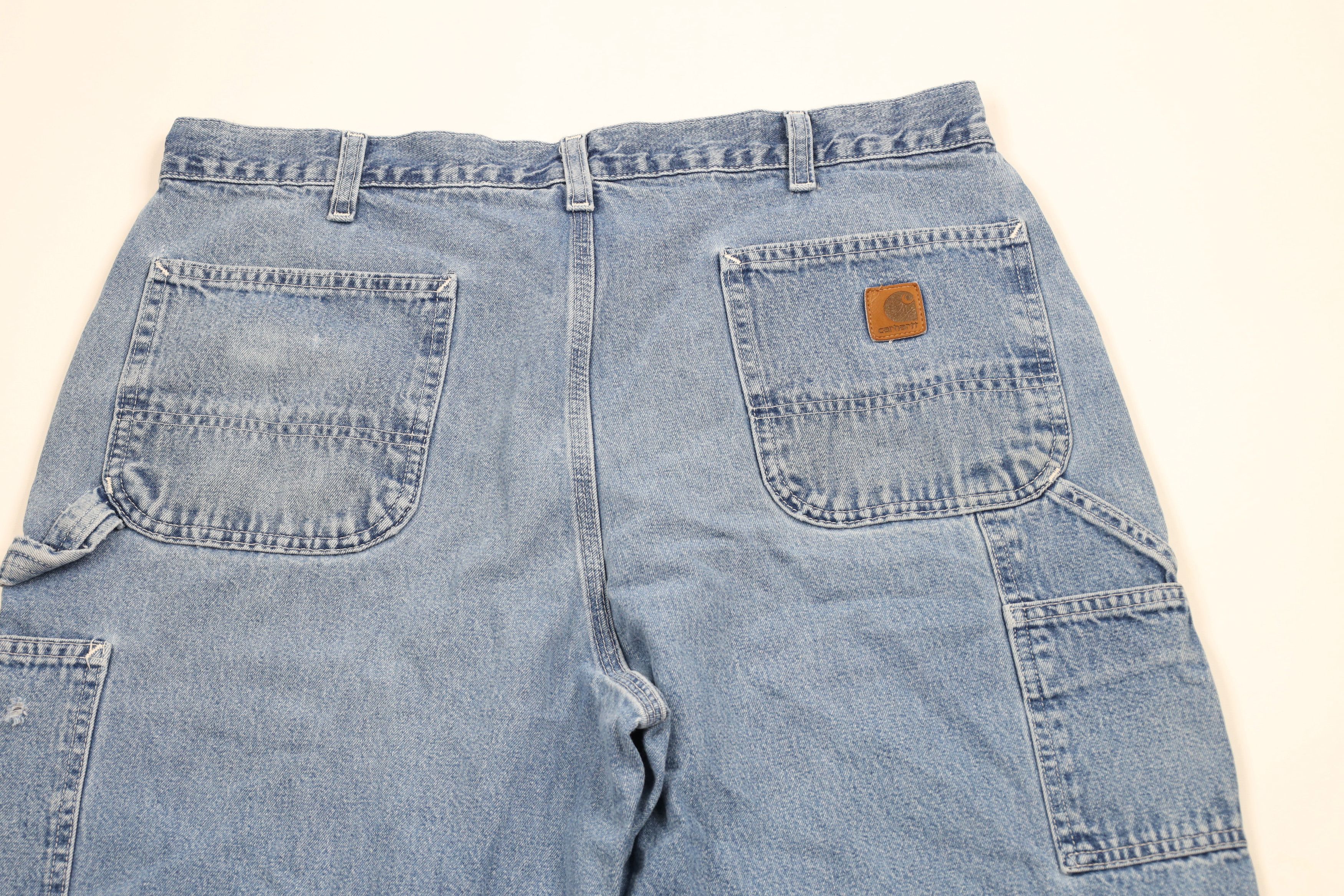 Carhartt × Vintage Vintage Carhartt Spell Out Wide Leg Dungaree Denim Jeans Size US 38 / EU 54 - 11 Thumbnail