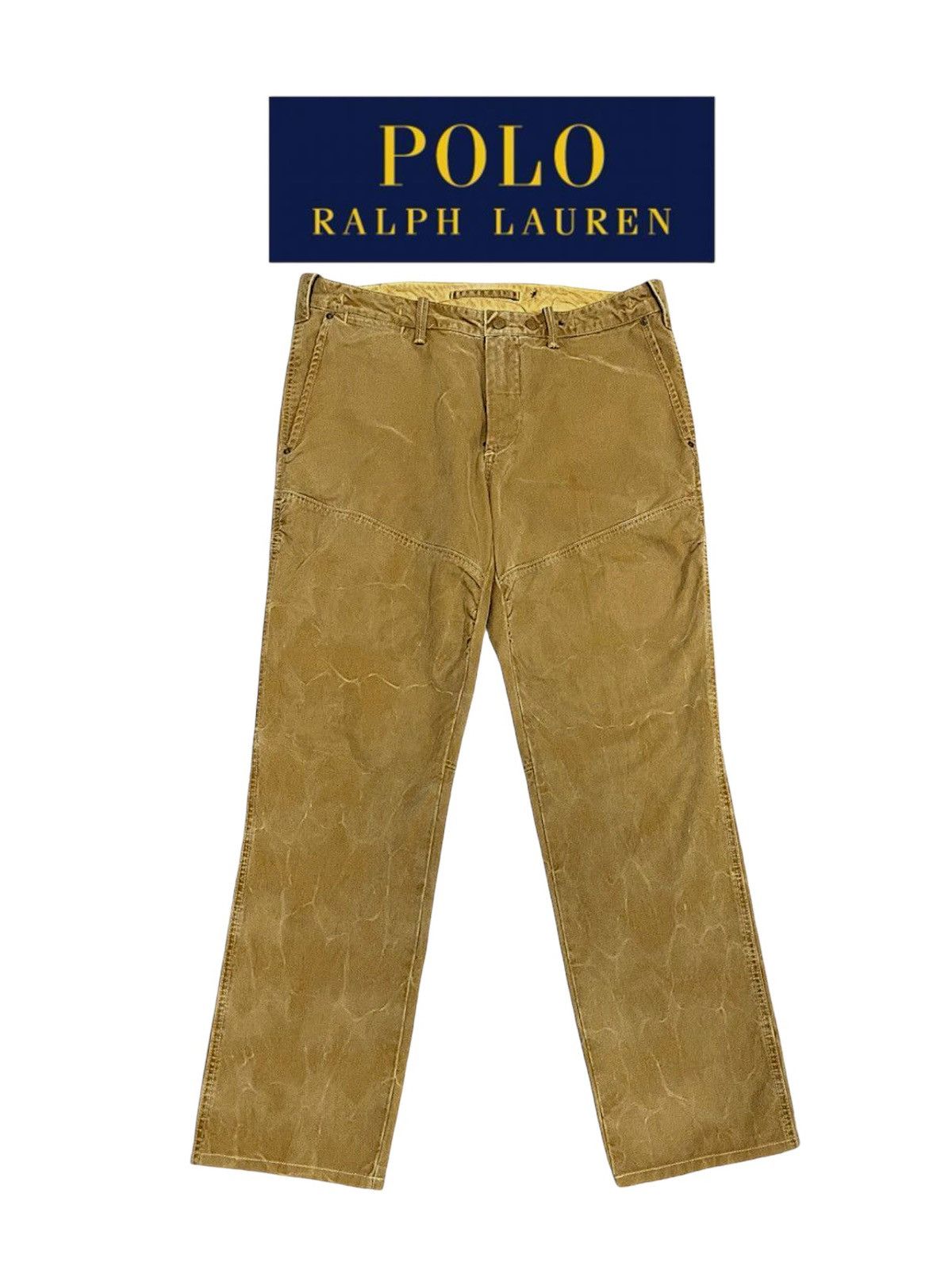Polo Ralph Lauren Vintage Ralph Lauren Khaki Honeycomb Faded Pants Size US 36 / EU 52 - 2 Thumbnail