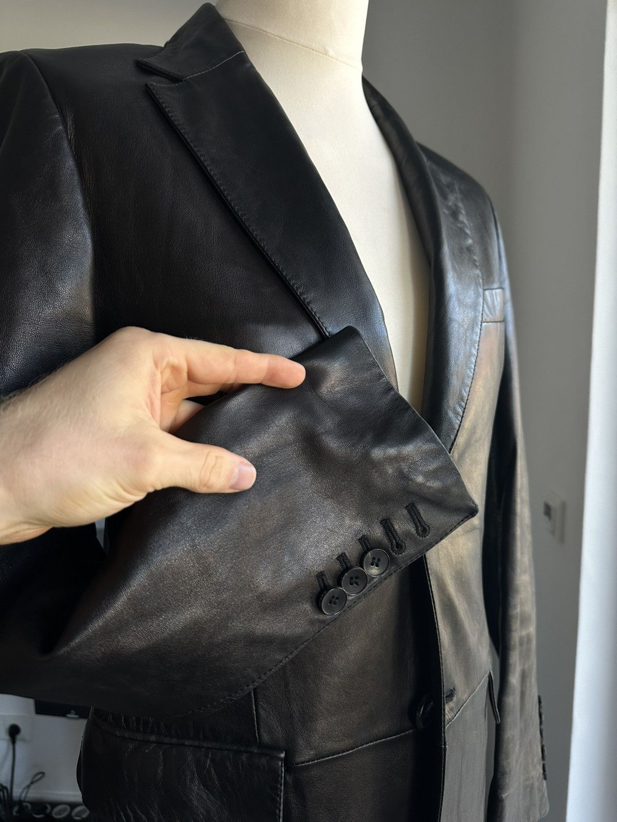 Archive Rare Gucci by Tom Ford Leather Blazer, 48