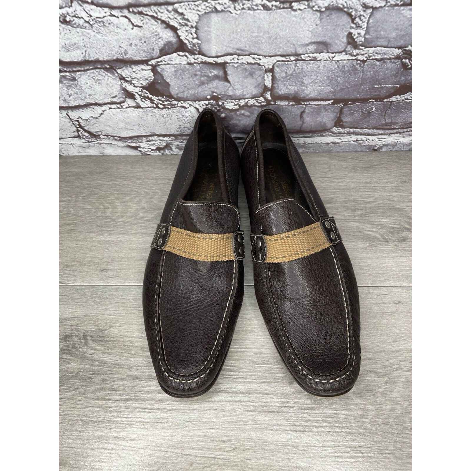 Donald Pliner Donald J. Pliner Brown Leather Slip On Casual Driving Shoes Size US 11 / EU 44 - 2 Thumbnail
