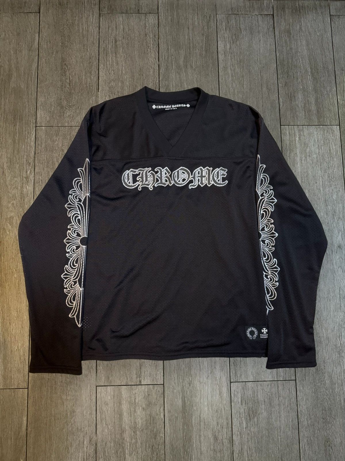 image of Chrome Hearts Jersey Long Sleeves Shirt in Black, Men's (Size Small)