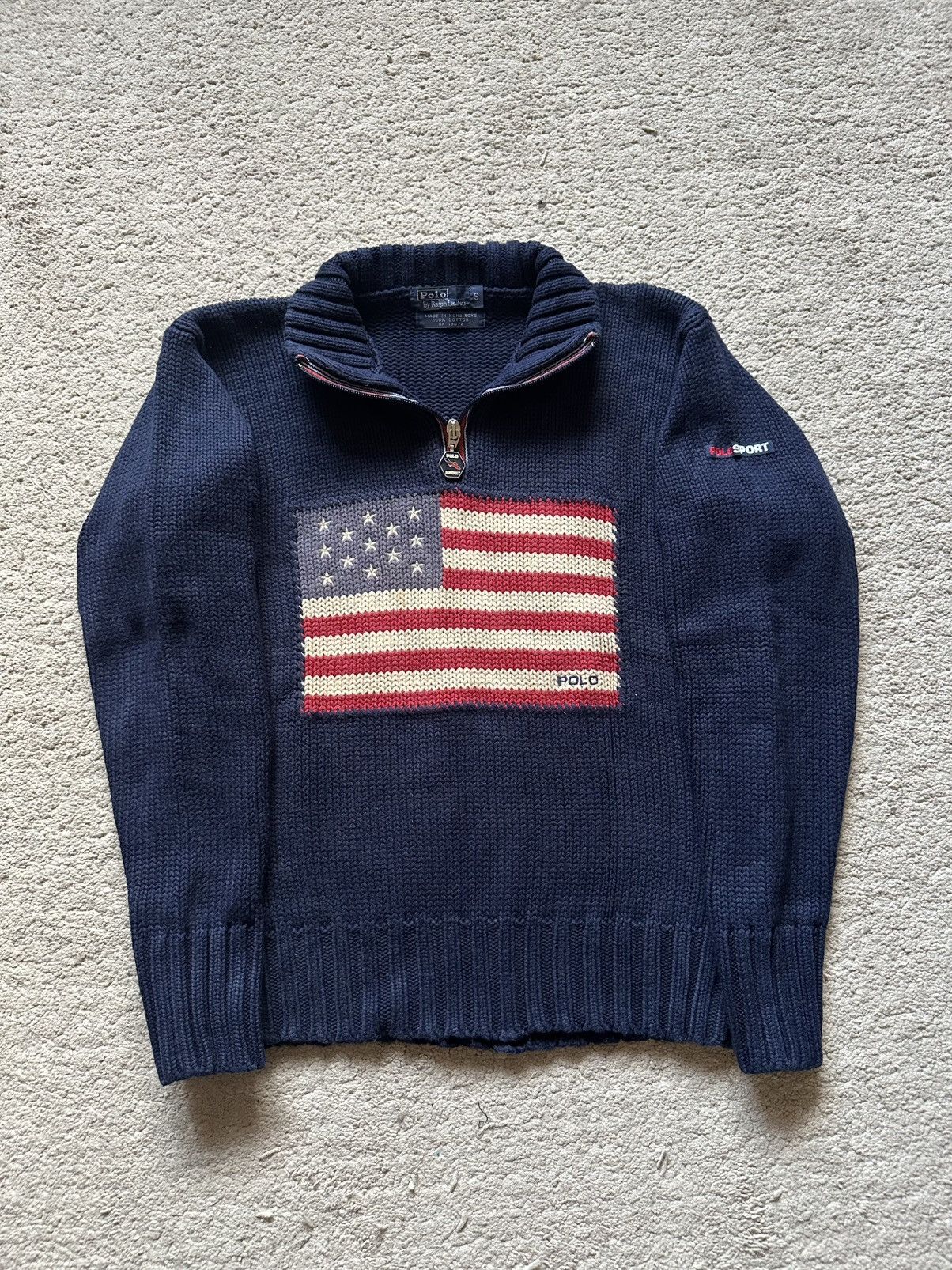 Polo Ralph Lauren 1990s Polo Ralph Lauren American Flag Knitted Sweater Size S / US 4 / IT 40 - 1 Thumbnail