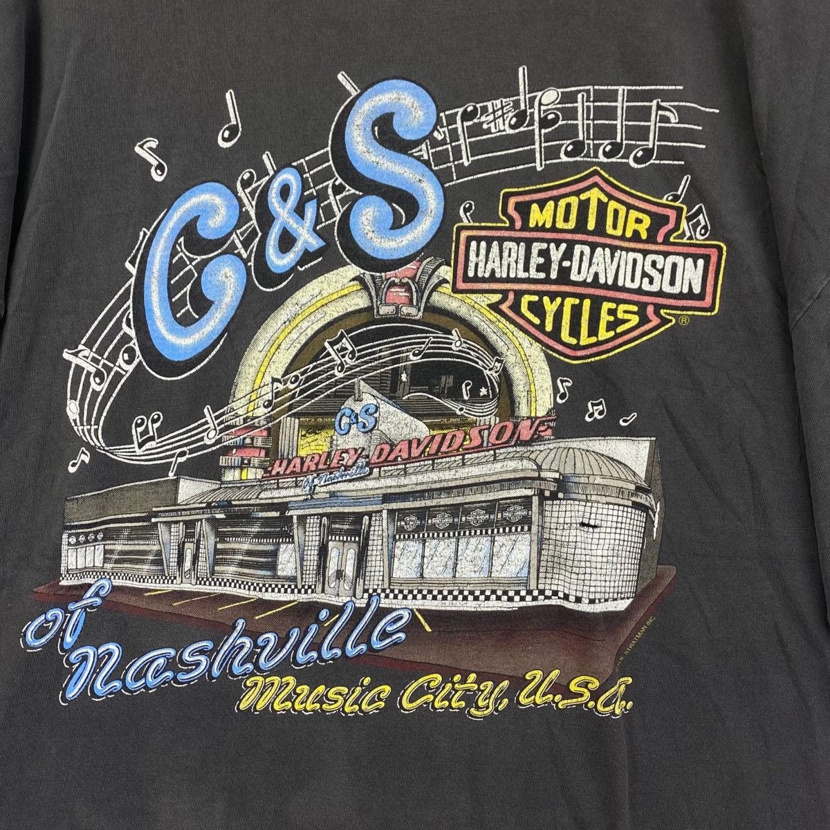 Harley Davidson Vintage 90s Trashed HARLEY-DAVIDSON Motorcycle T Shirt Size US XXL / EU 58 / 5 - 5 Thumbnail