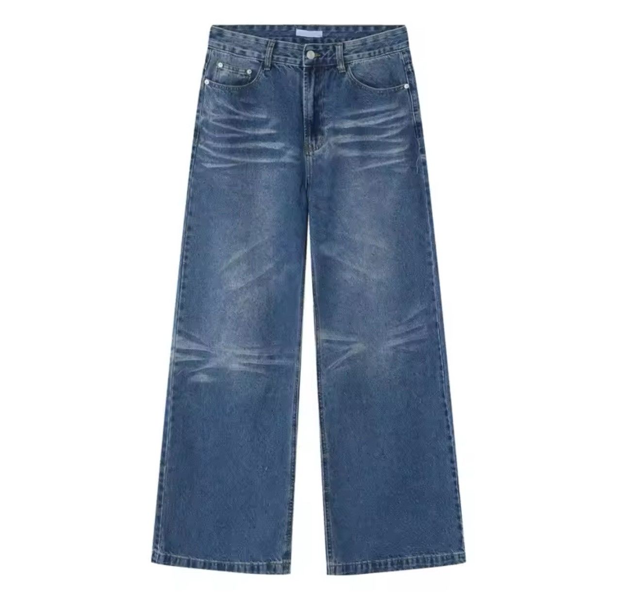 Designer × Vintage Washed Gradient Straight Wide Leg Jeans Pants y2k Size US 28 / EU 44 - 5 Thumbnail