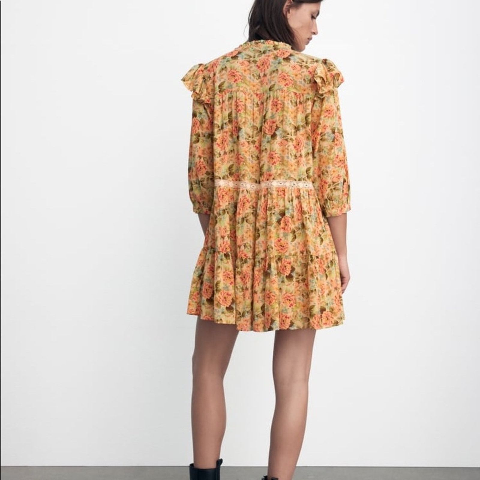 Zara ZARA FLORAL PRINT DRESS MULTICOLORED Size M / US 6-8 / IT 42-44 - 9 Thumbnail
