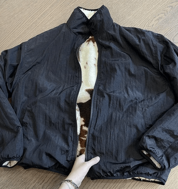 Japanese Brand × Vintage Vintage Hip Hop y2k Fluffy Wool Reversible Jacket Coat Size US XL / EU 56 / 4 - 8 Thumbnail