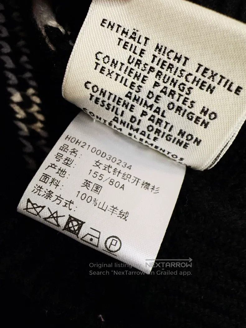 Hermes Hermes Black and white long cashmere open-front coat Size XXS / US 00 / IT 34 - 8 Thumbnail