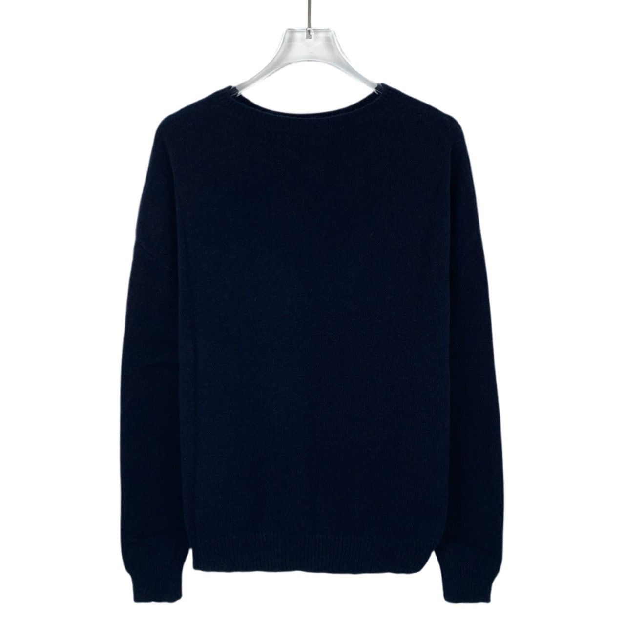 Max Mara MaxMara Logo Embroidered Blue Round-Neck Cashmere Sweater (S Size XS / US 0-2 / IT 36-38 - 7 Thumbnail