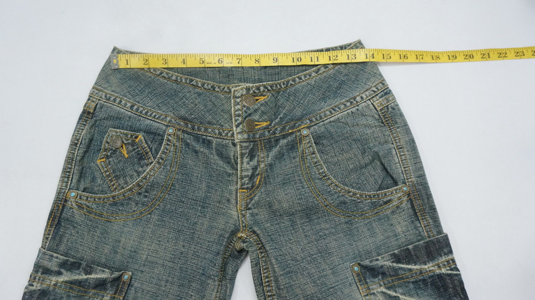 Japanese Brand Japan Wide Leg Multi Pocket Womens Jeans Size 27" / US 4 / IT 40 - 7 Thumbnail