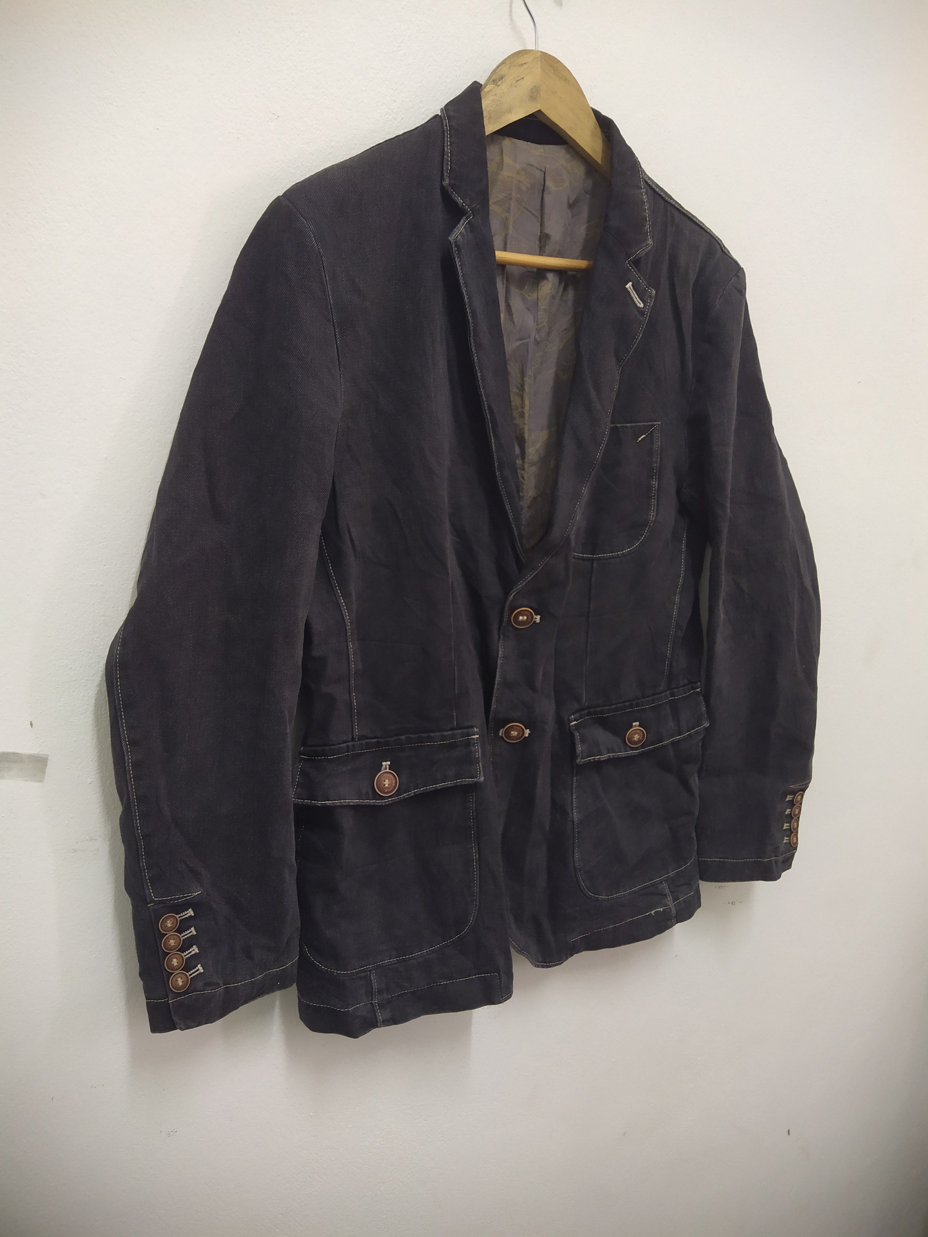 Vintage HOOCHIGER Japanese Style Workwear Blazer Jacket Denim Size US M / EU 48-50 / 2 - 4 Thumbnail
