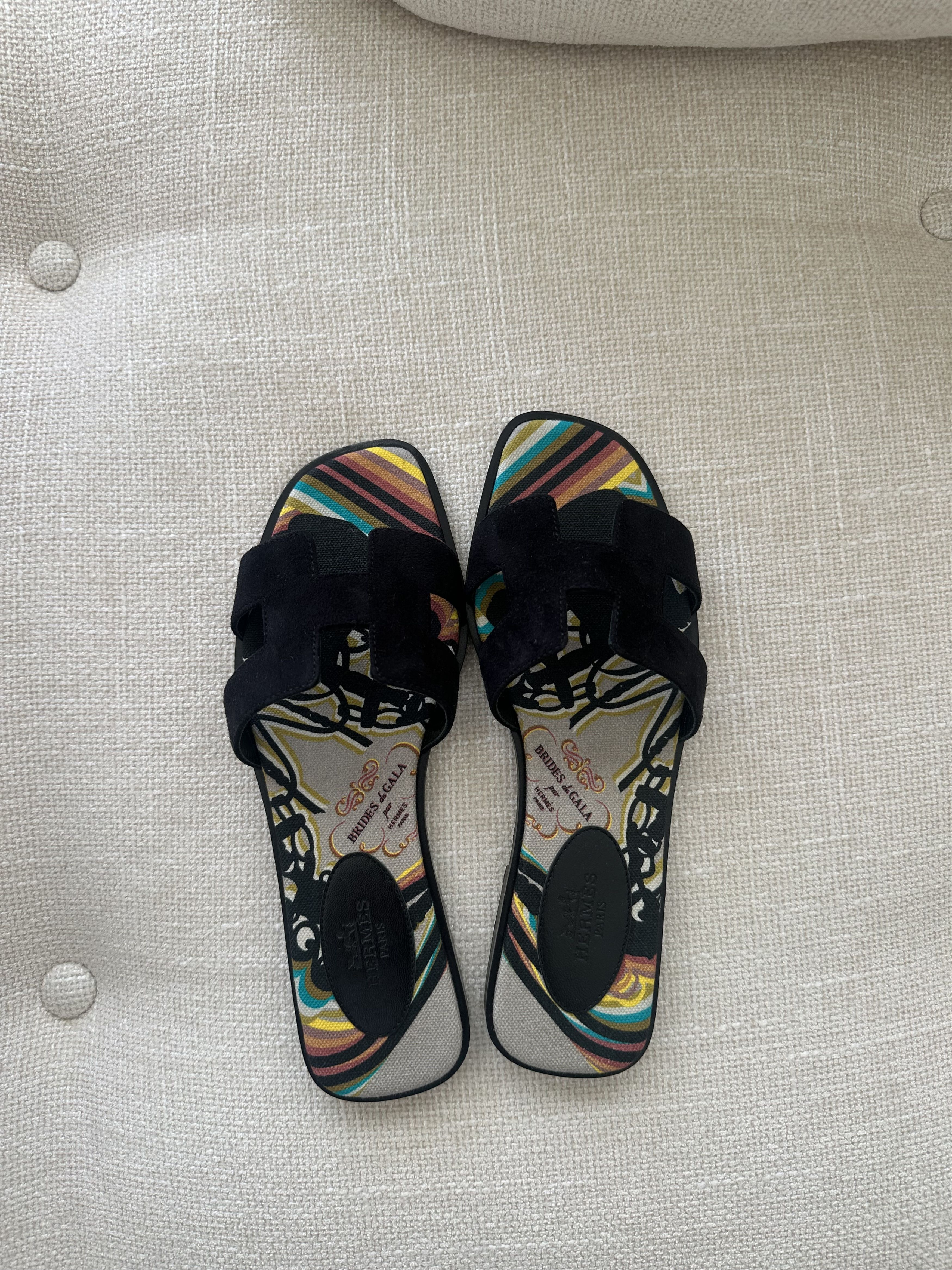 Hermes Hermès Oran Sandals – Brides de Gala Print – Size 36.5 Size US 6.5 / IT 36.5 - 1 Thumbnail