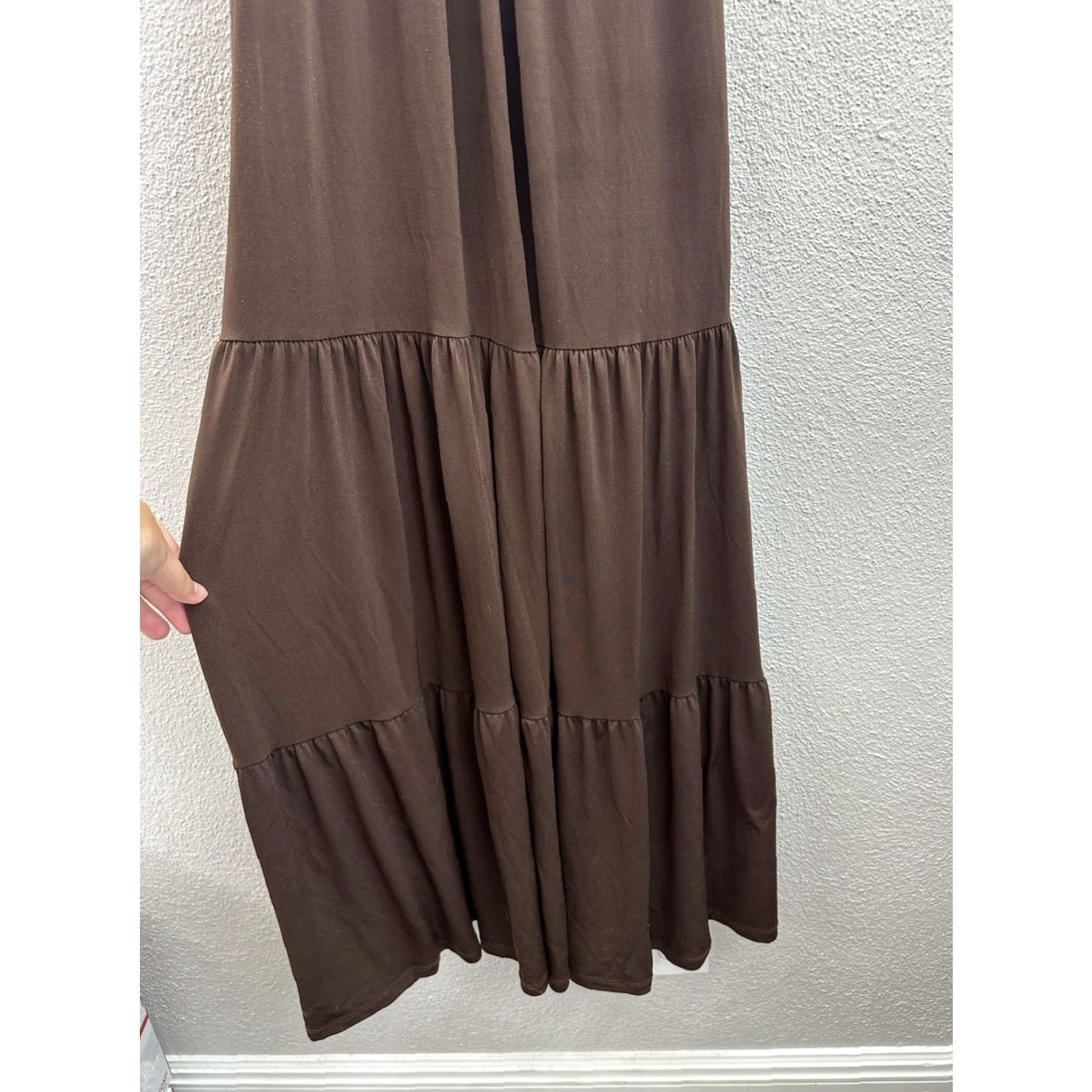 Vintage Carrie Allen Womens Maxi Dress Brown Gemmed V-Neckline Dress Maxi Sleeveless M Womens Brown Gemmed V-Neckline Carrie Allen Maxi Dress Size M / US 6-8 / IT 42-44 - 3 Thumbnail