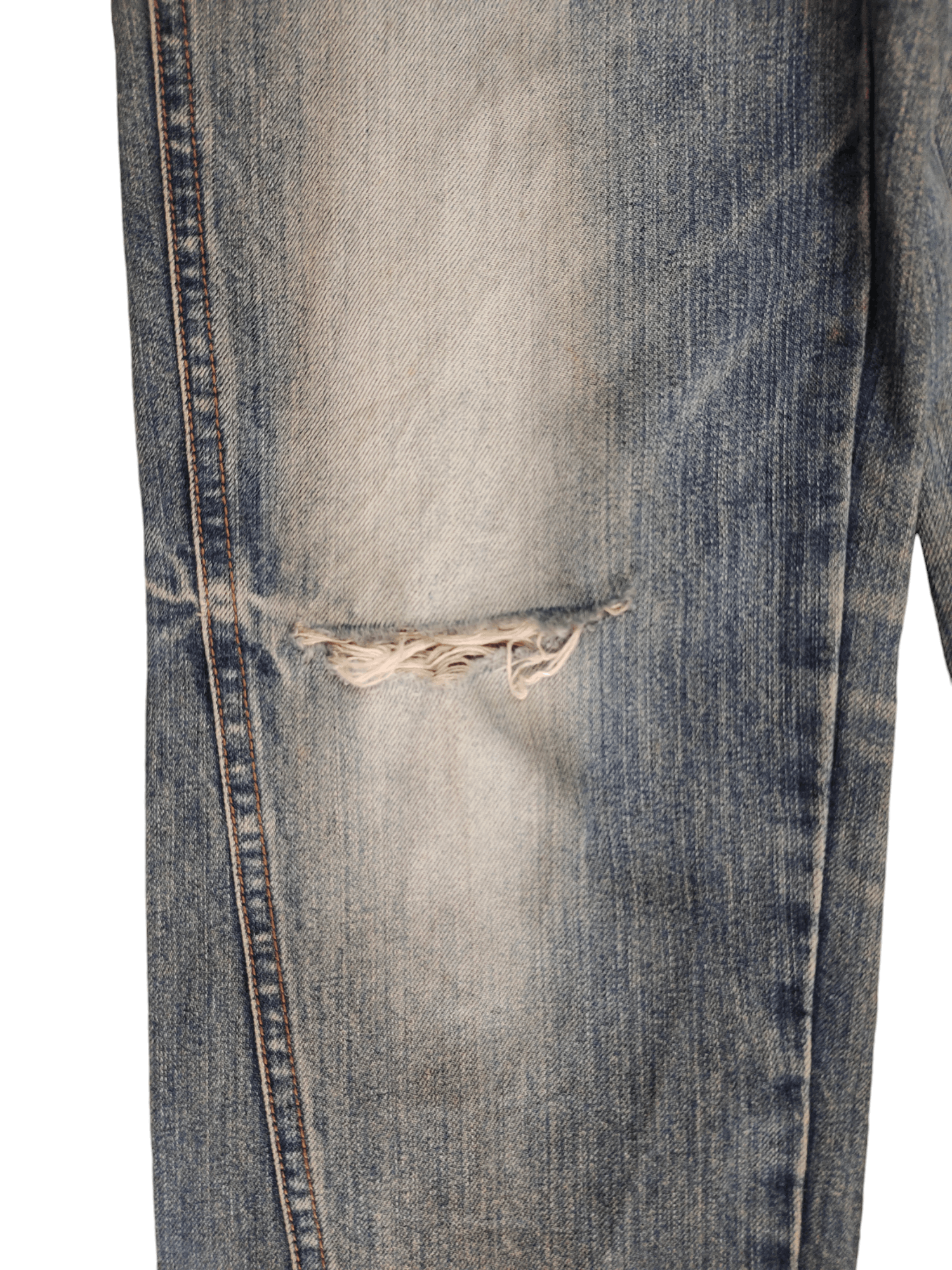 Kapital Japan Buckle Back Distress Faded Denim Undercover Style Y2k Size US 31 - 13 Thumbnail