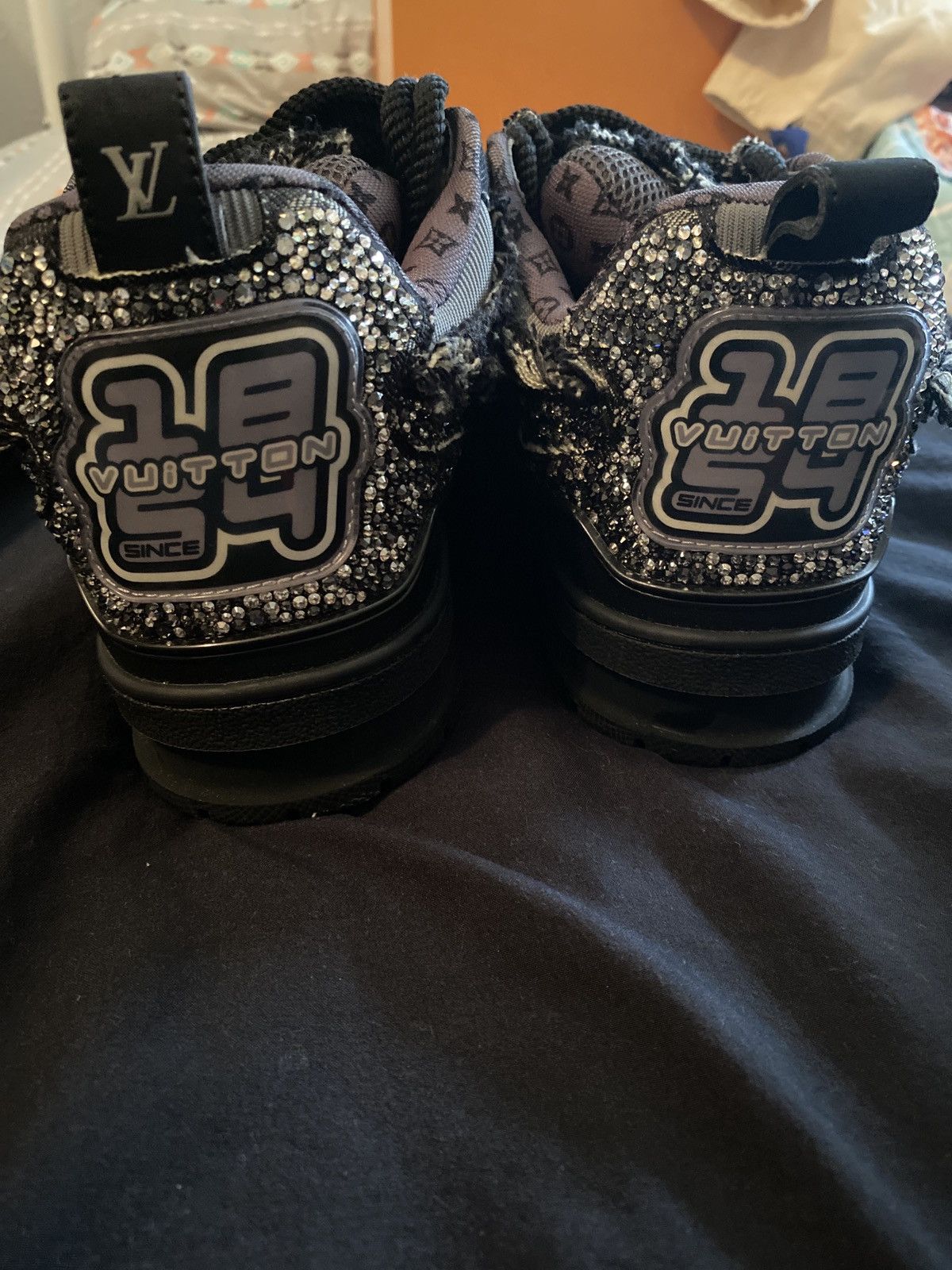Louis Vuitton Louis Vuitton skate sneaker ‘black Swarovski monogram’ Size US 8.5 / EU 41-42 - 4 Thumbnail