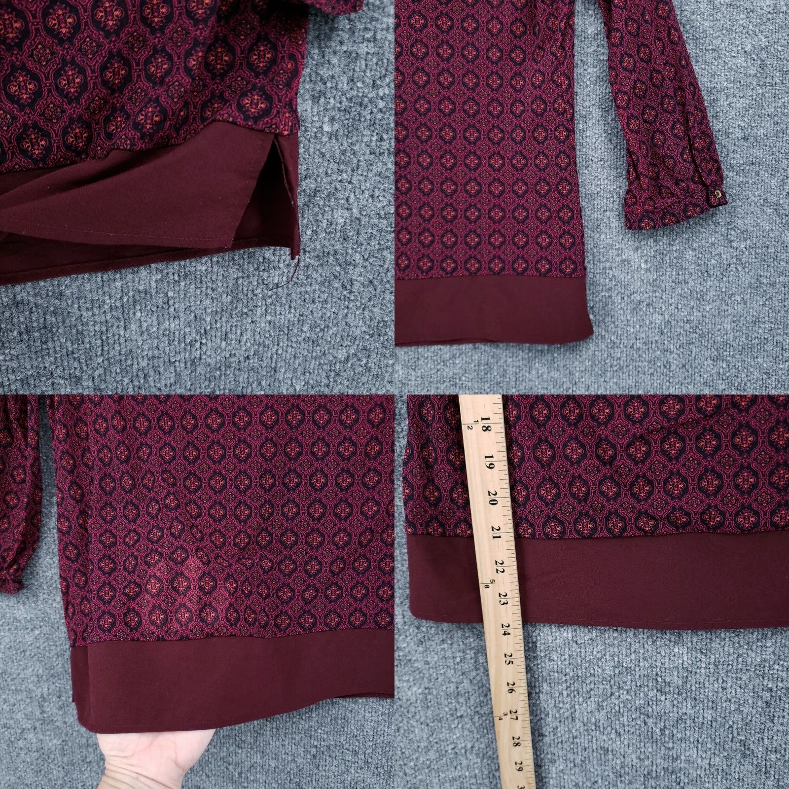 Vintage The Limited Womens S Small Red Printed V-Neck 3/4 Sleeve Lightweight Blouse Top Size S / US 4 / IT 40 - 8 Thumbnail