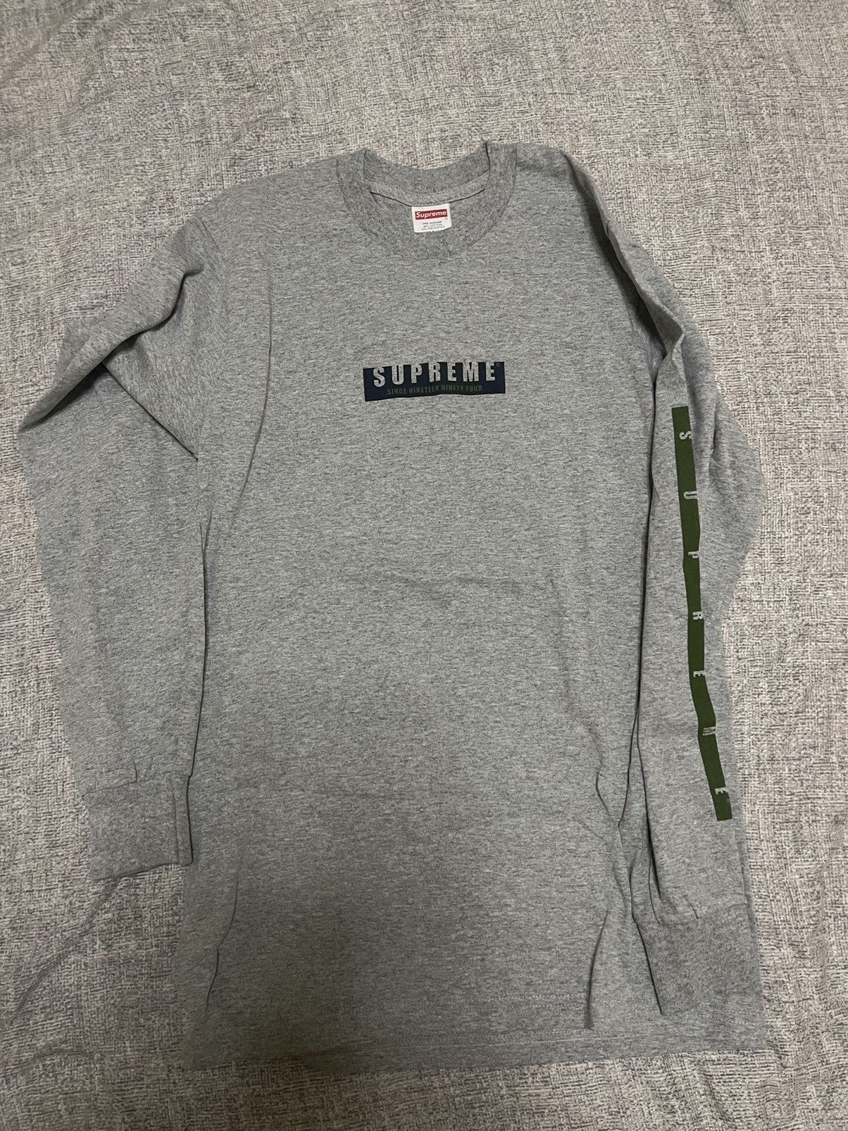 Supreme since 1994 Ls longsleeve tee grey small